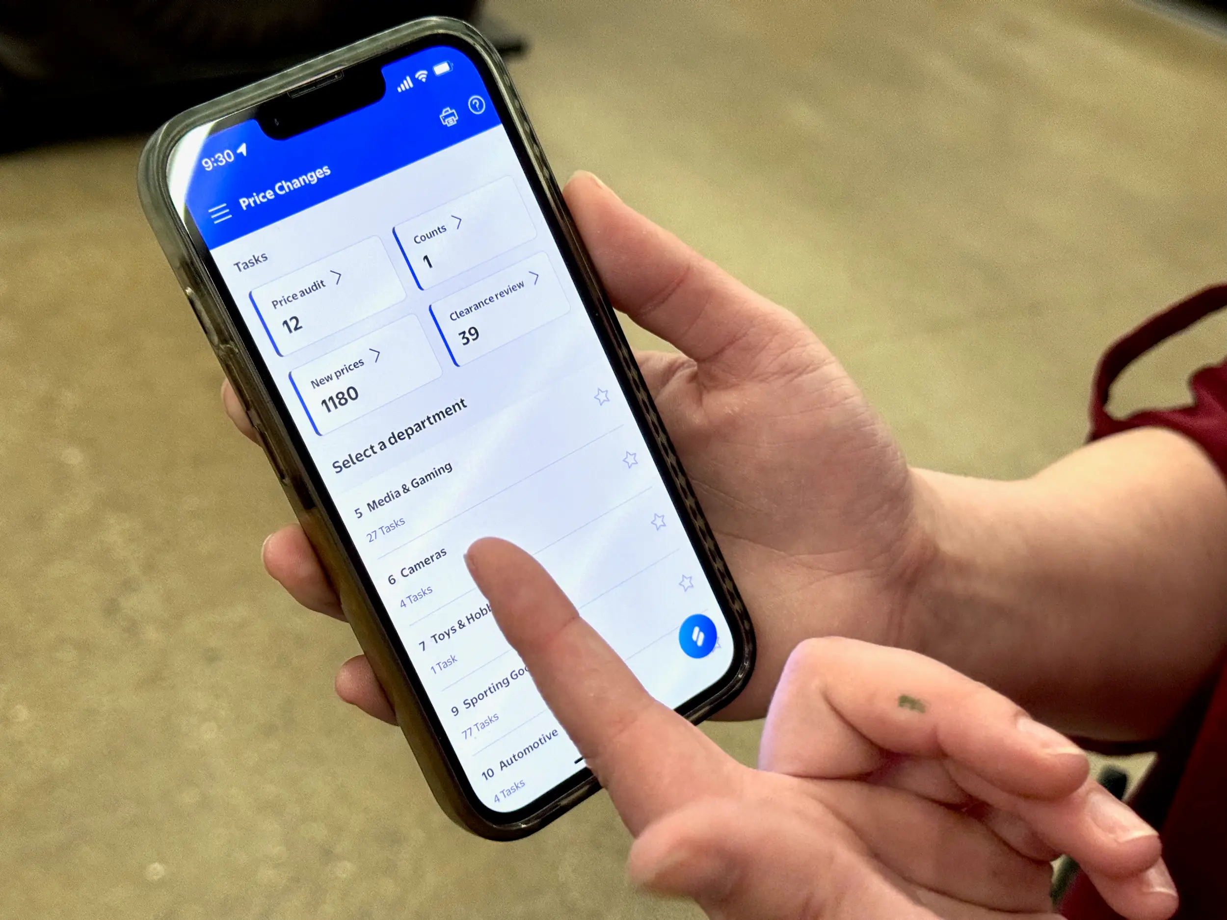 A smartphone screen shows a 