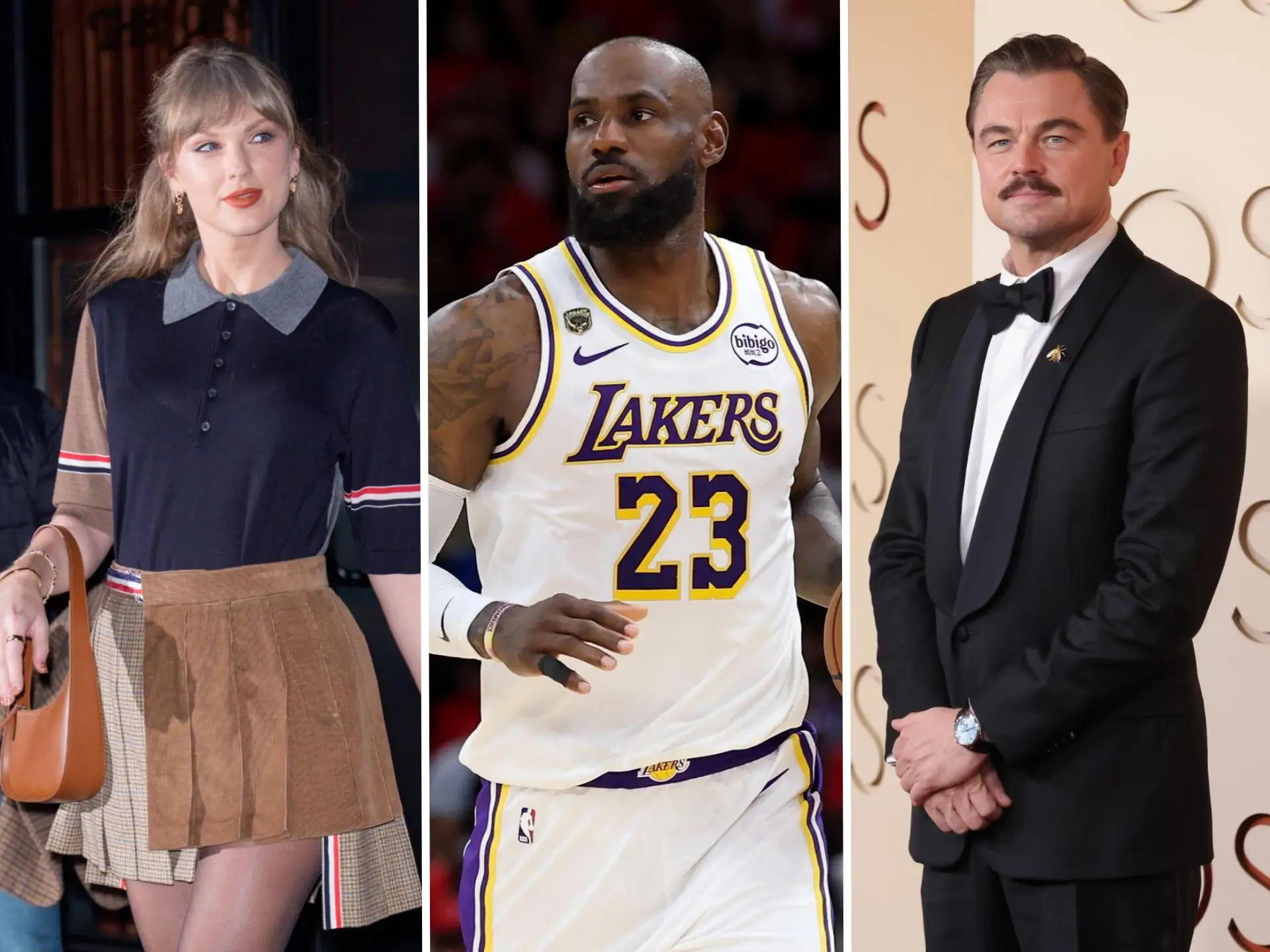 Taylor Swift, Lebron James, and Leonardo DiCaprio