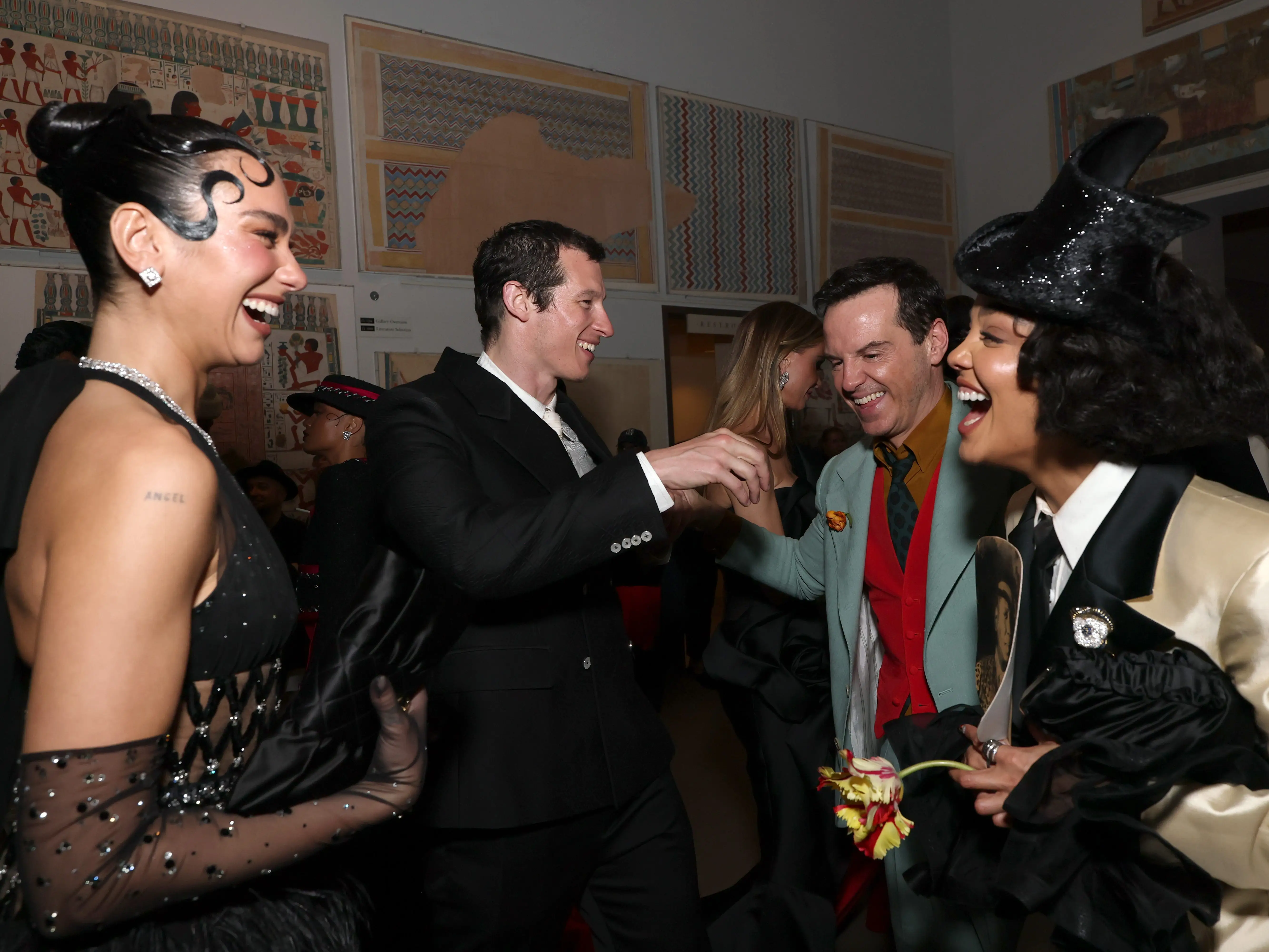Dua Lipa, Callum Turner, Andrew Scott, and Tessa Thompson attend the 2025 Met Gala Celebrating 