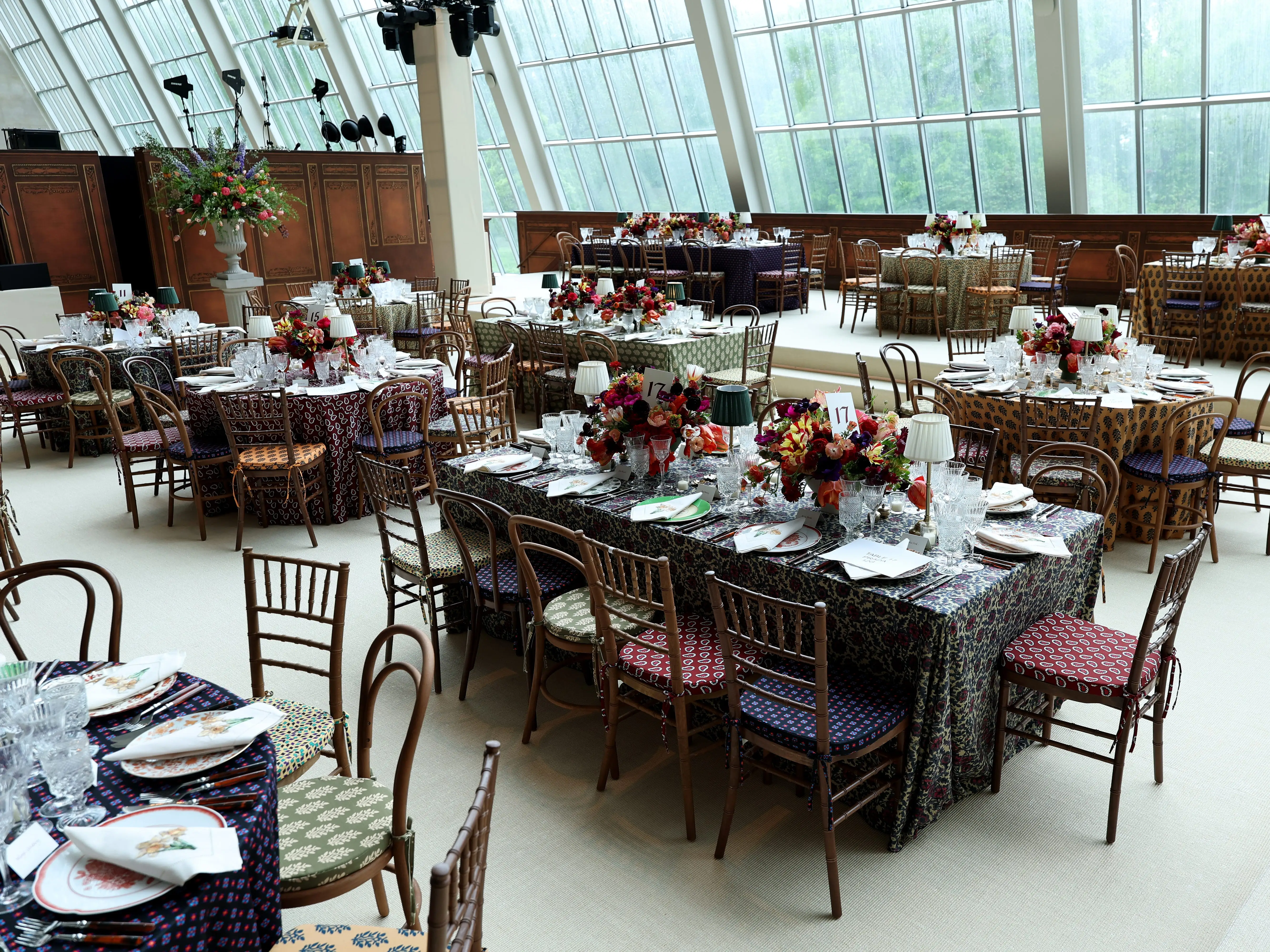 Table setting inside the 2025 Met Gala