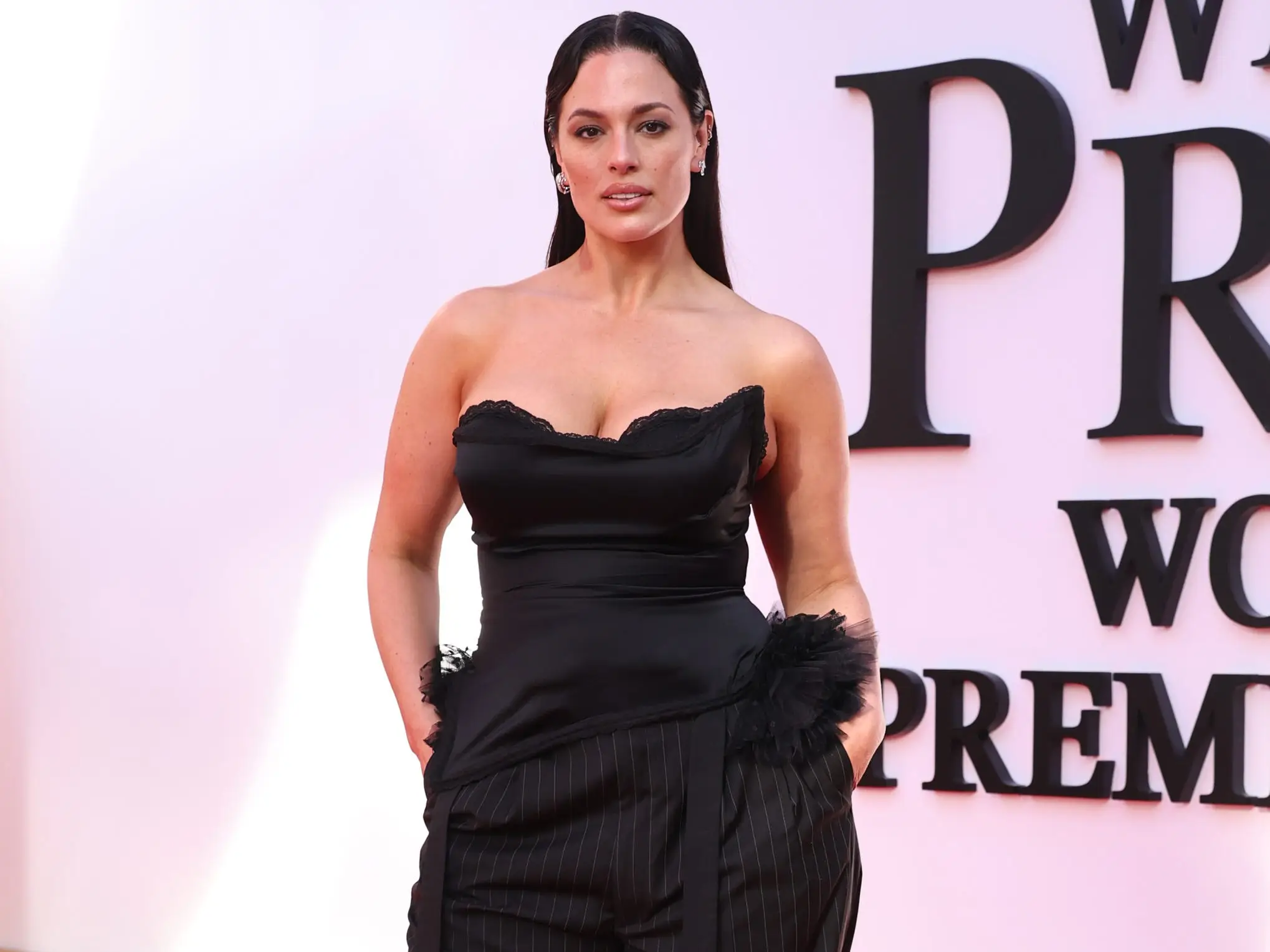 Ashley Graham  in a black top