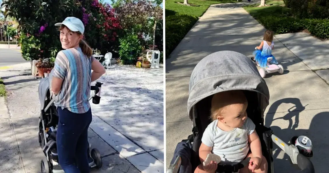 My kids are 5, 3, and 1, and we live in the suburbs. We walk whenever possible instead of taking our minivan.