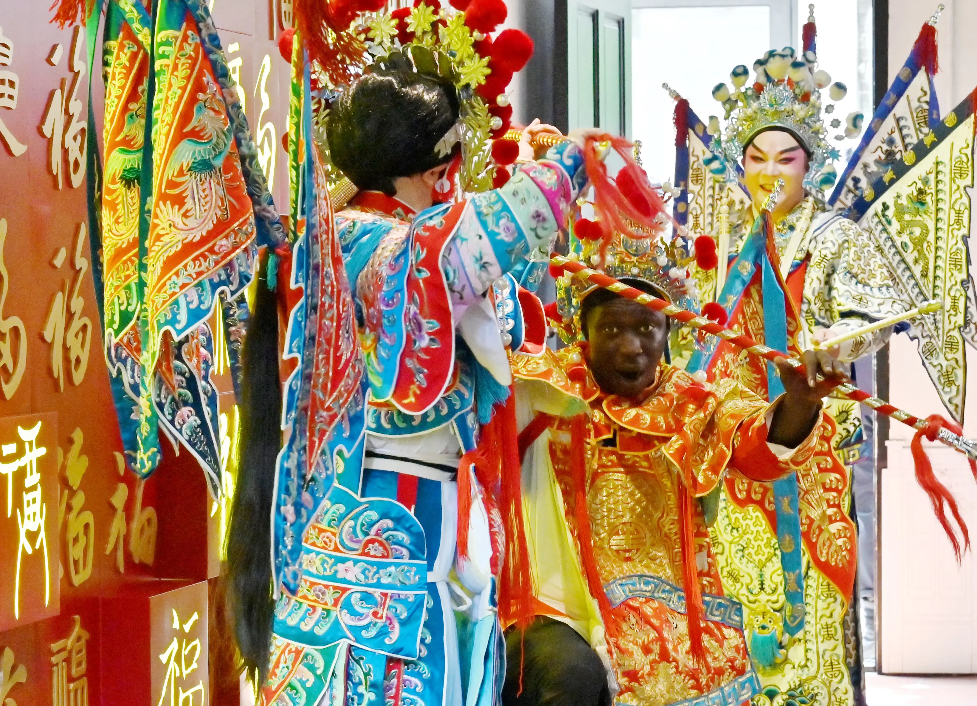 Khaby Lame dresses in traditional Cantonese opera costuming in Guangzhou, Guangdong Province of China.