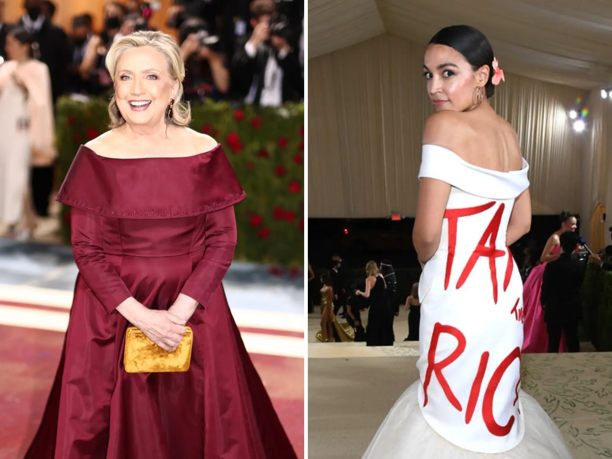 Hillary Clinton and Rep. Alexandria Ocasio-Cortez at the Met Gala.