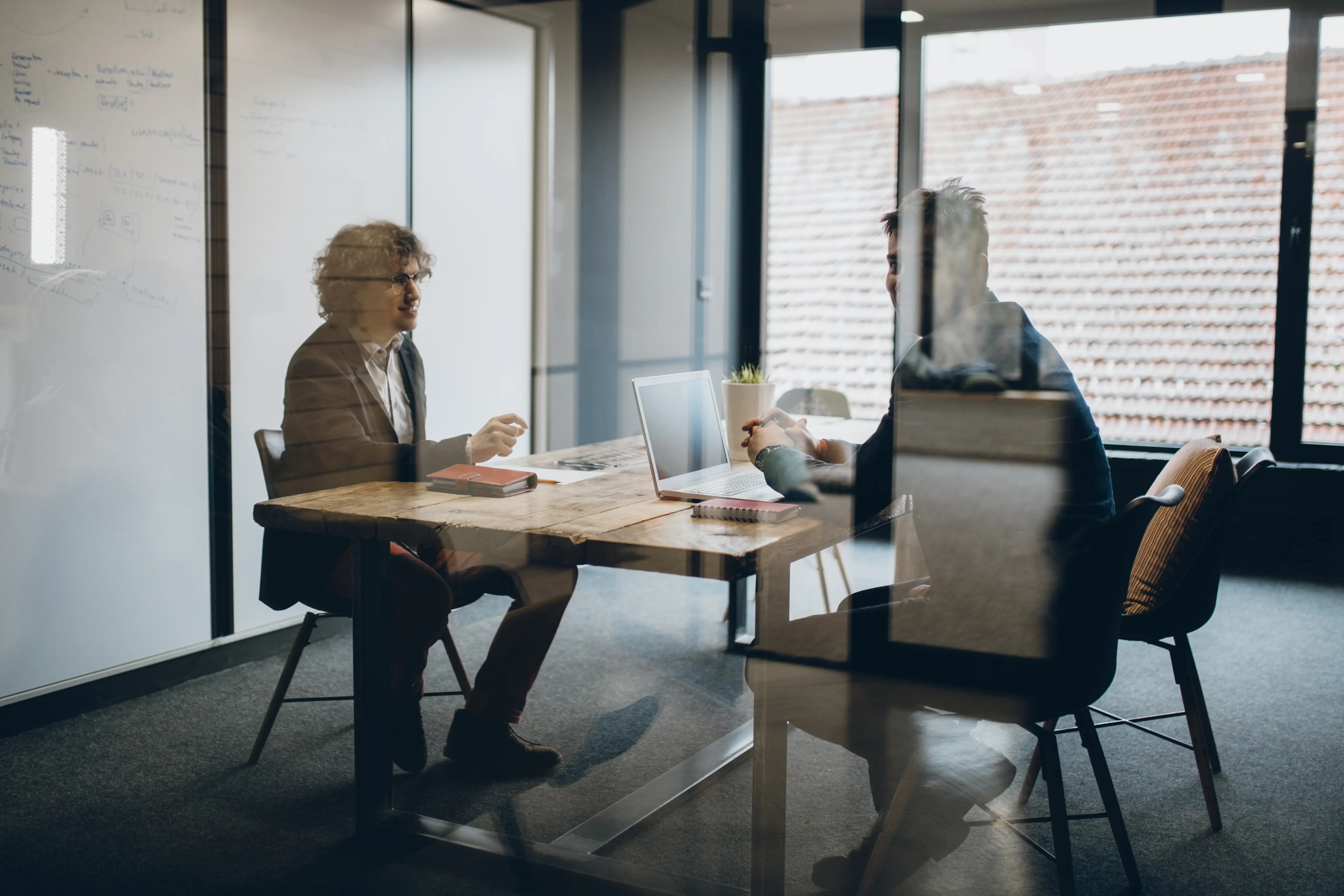 Job interview with candidate in modern office