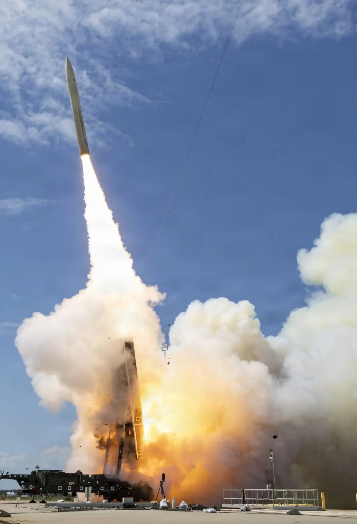 US Army Contracting Command released this image of a Dark Eagle launch on April 20.