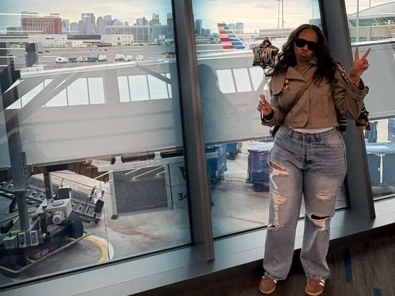 Woman at Boston airport