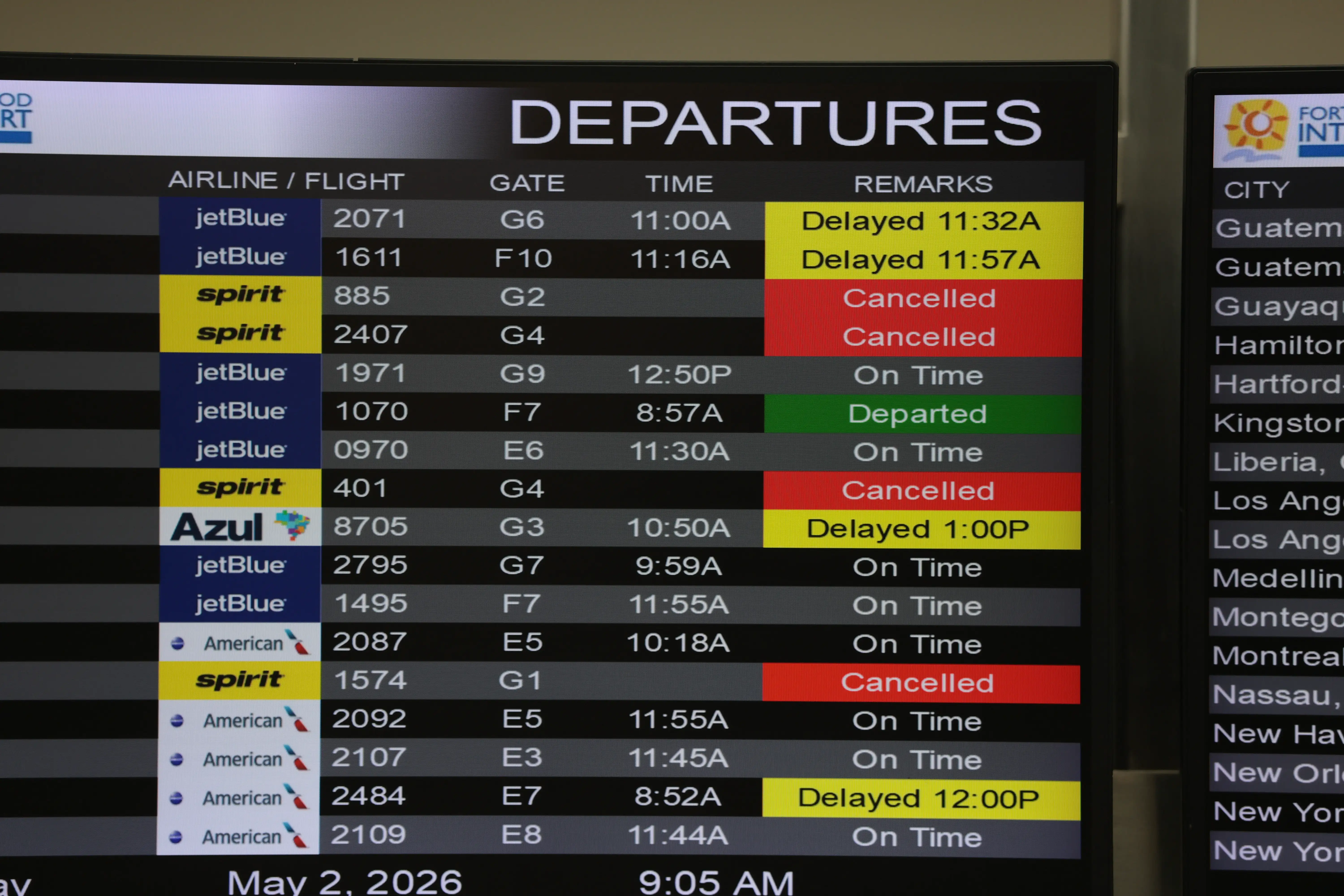 Spirit Airlines flights canceled