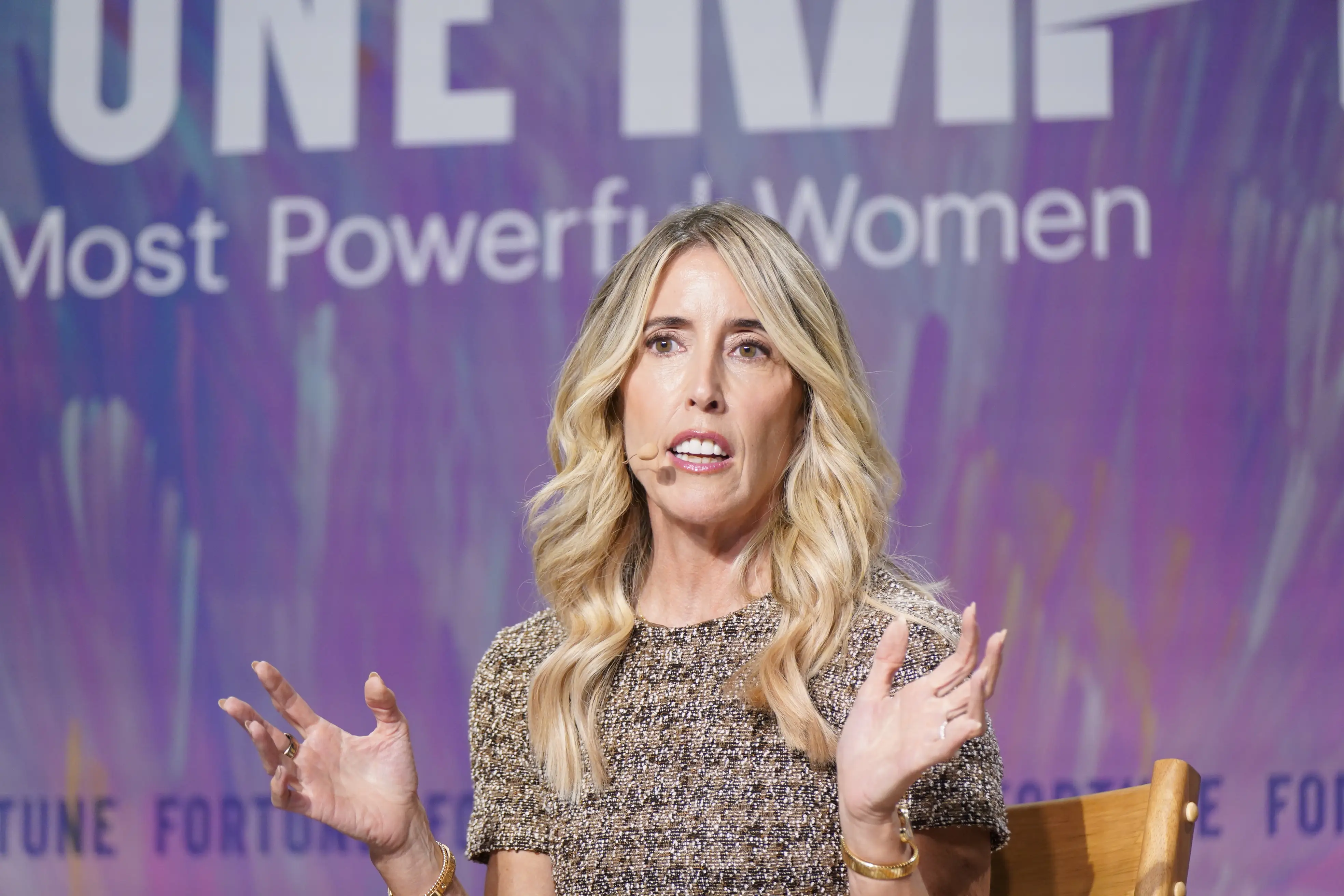 Gina Mastantuono, President and Chief Financial Officer of ServiceNow, speaks onstage during the Fortune Most Powerful Women Summit 2025 in Washington, DC.