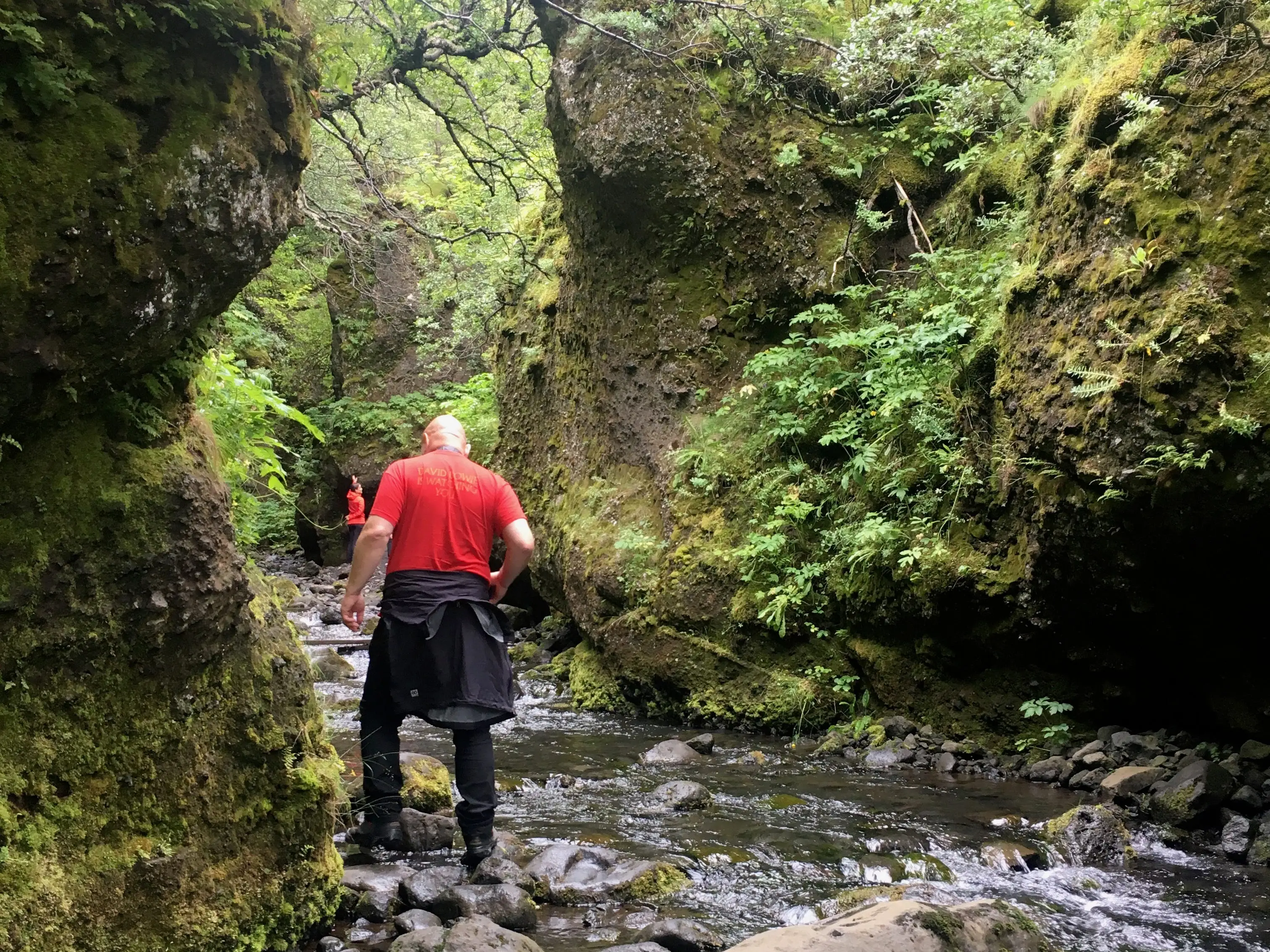 A man hiking in Thórsmörk, a valley region in the Icelandic Highlands.