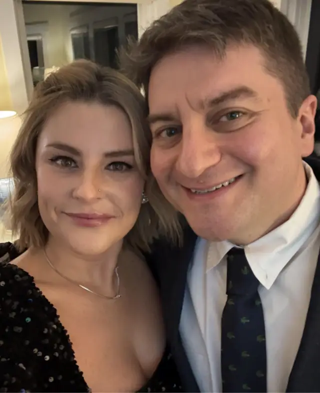 two people smiling in selfie
