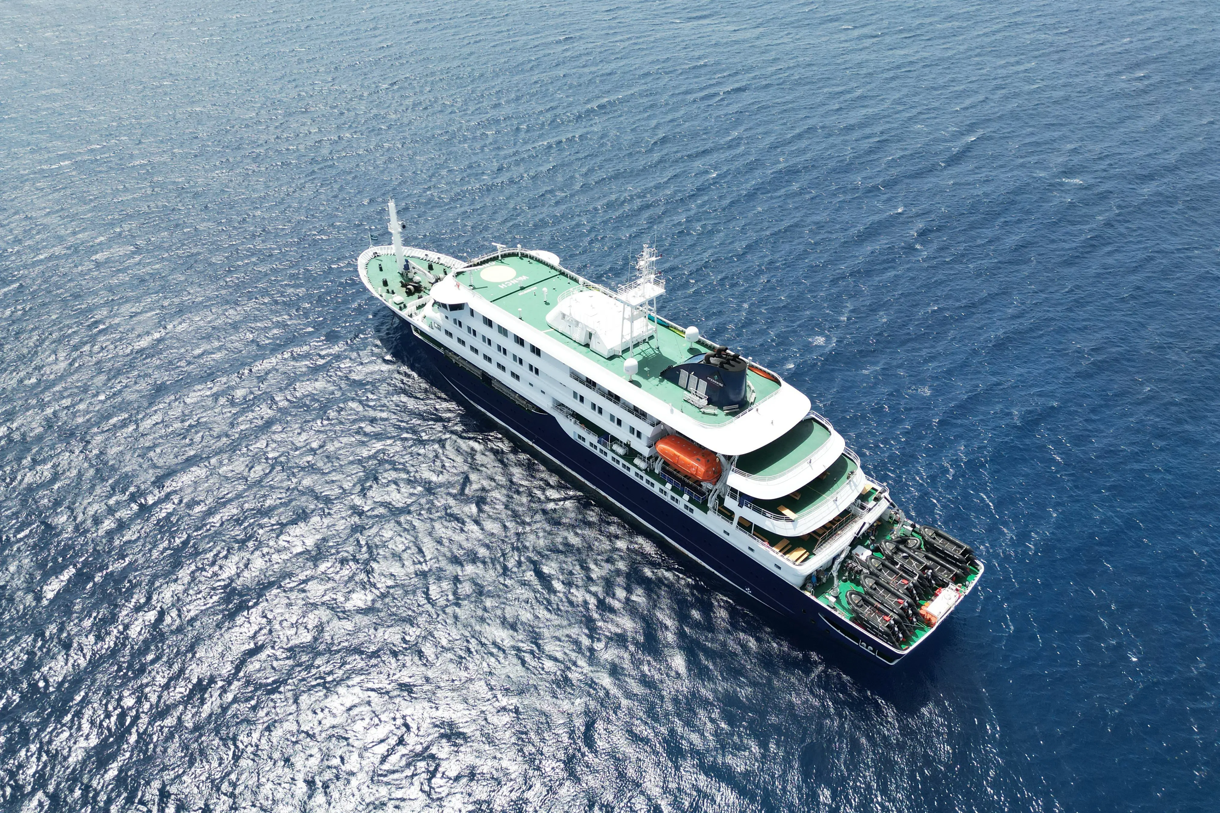 A cruise ship on the sea