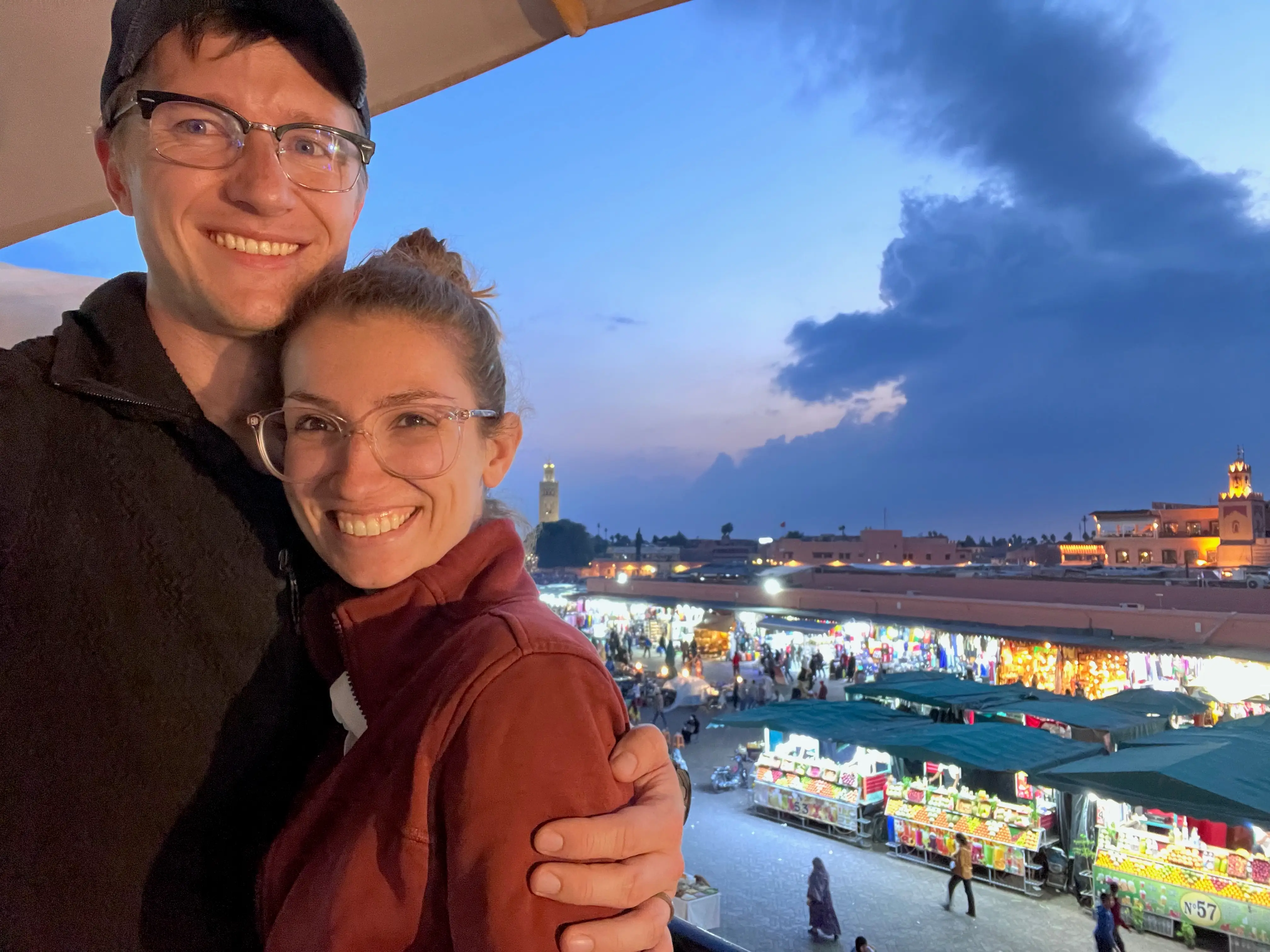A couple posing in Morocco.