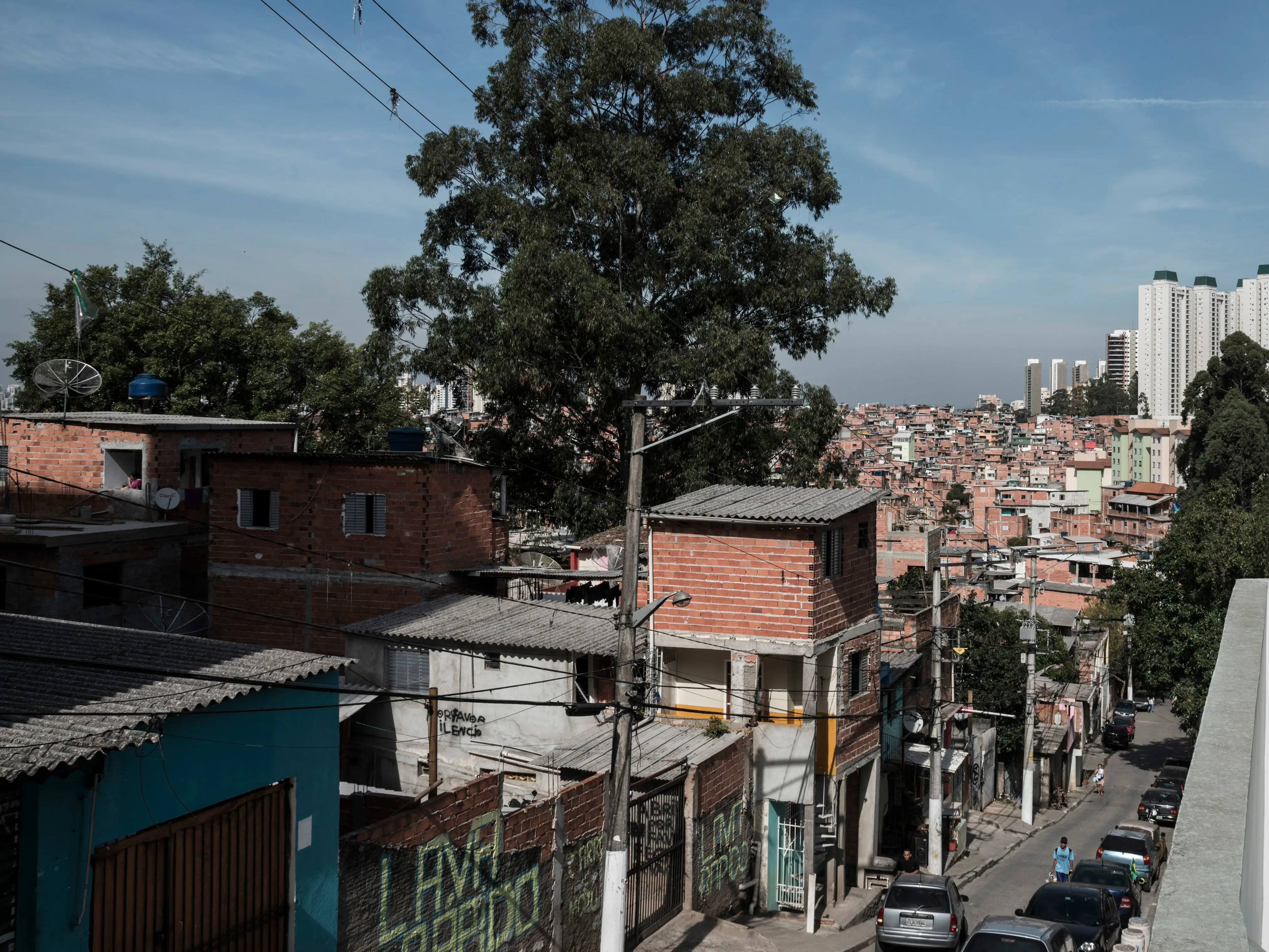 Slum homes in Paraisópolis, Brazil