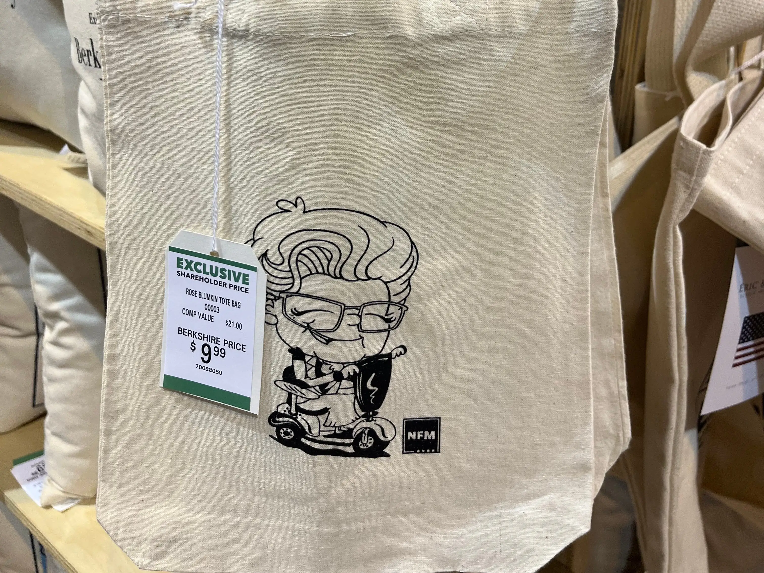 A tote bag showing Mrs. B.