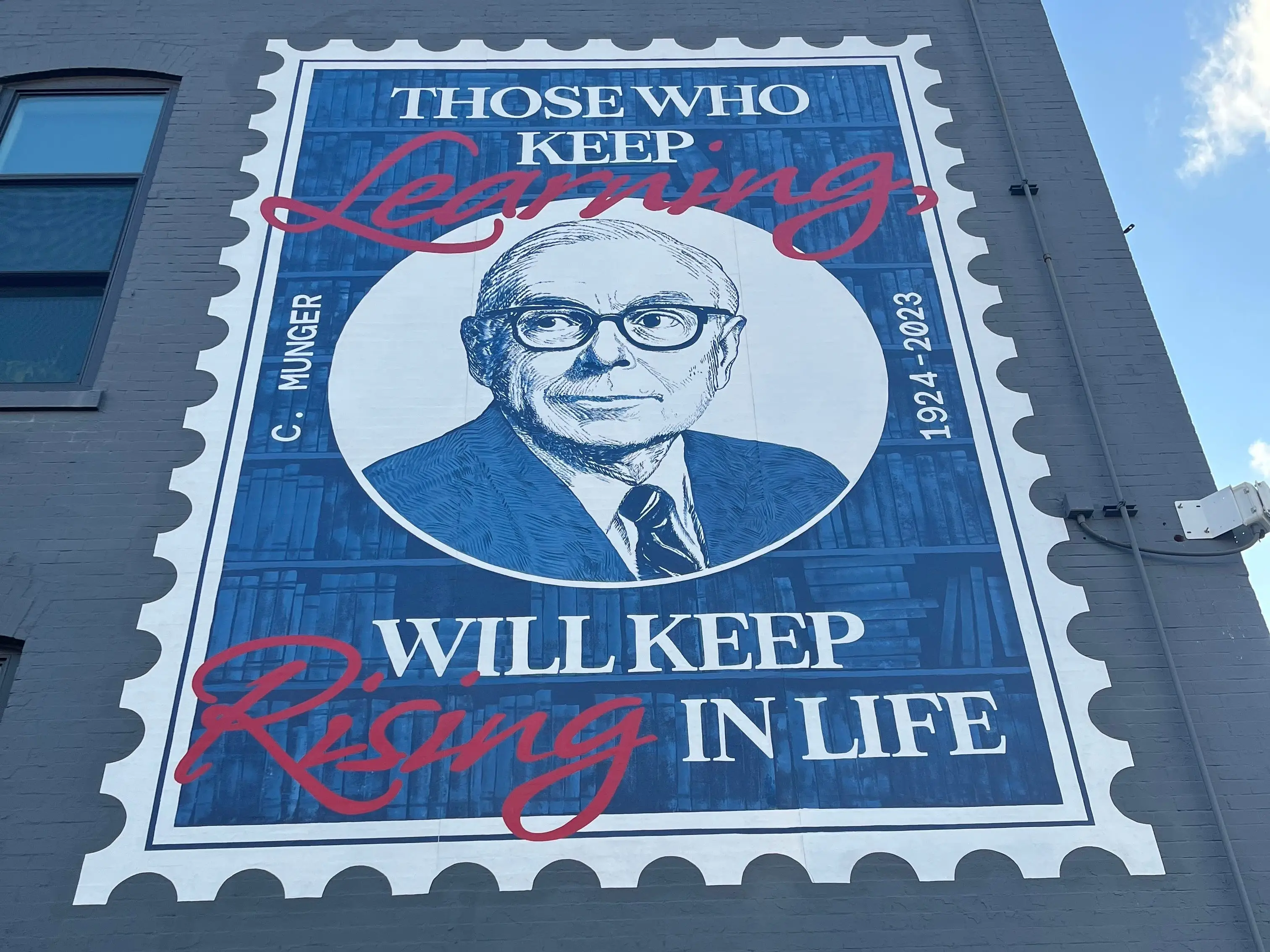 A Charlie Munger mural in Omaha.