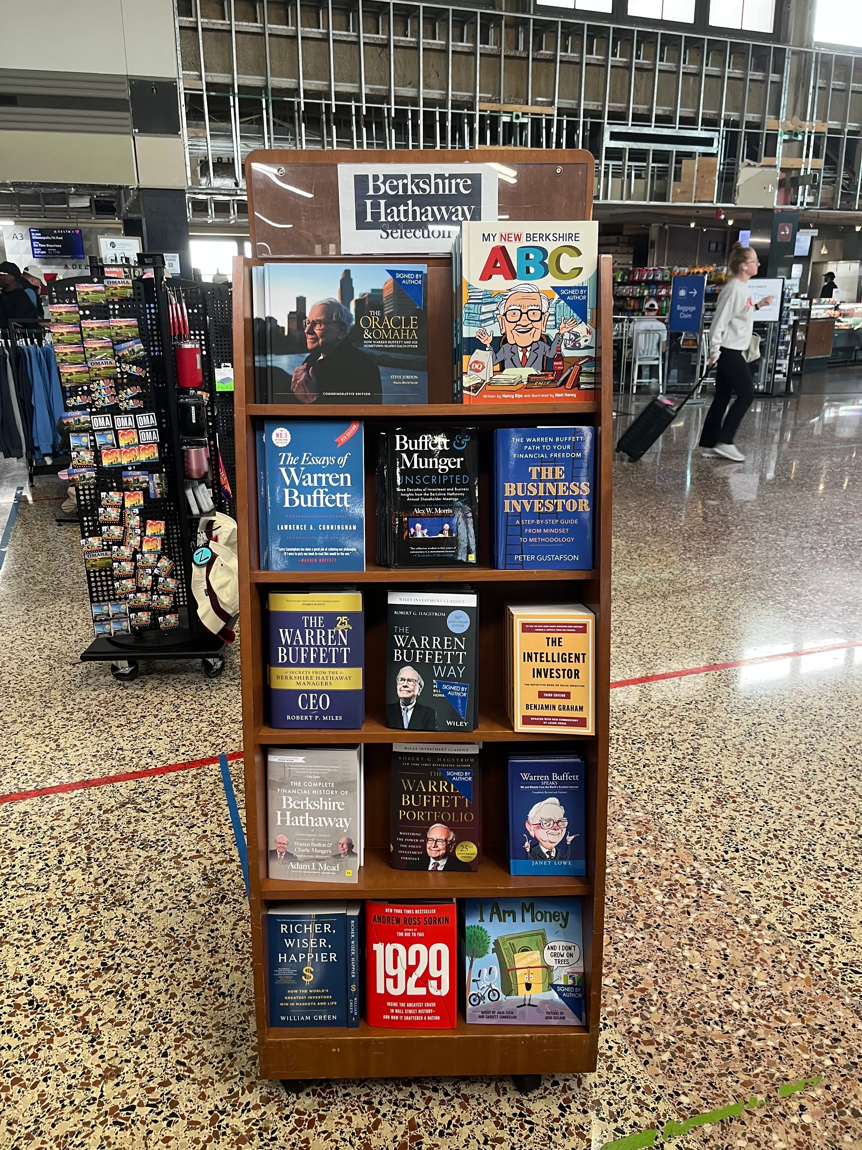 An airport book stand featuring lots of Berkshire books.