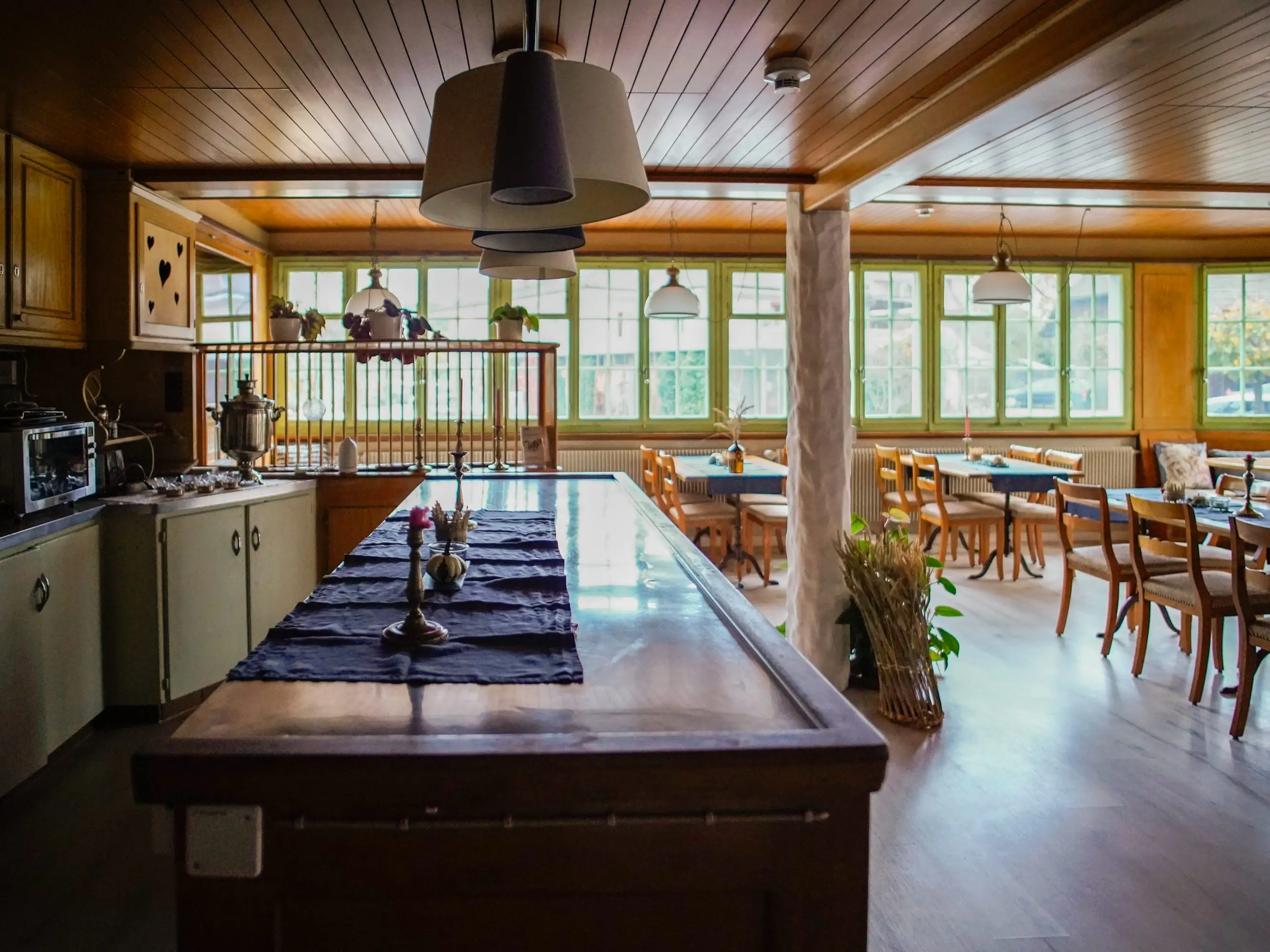 The shared kitchen in the house on the property.
