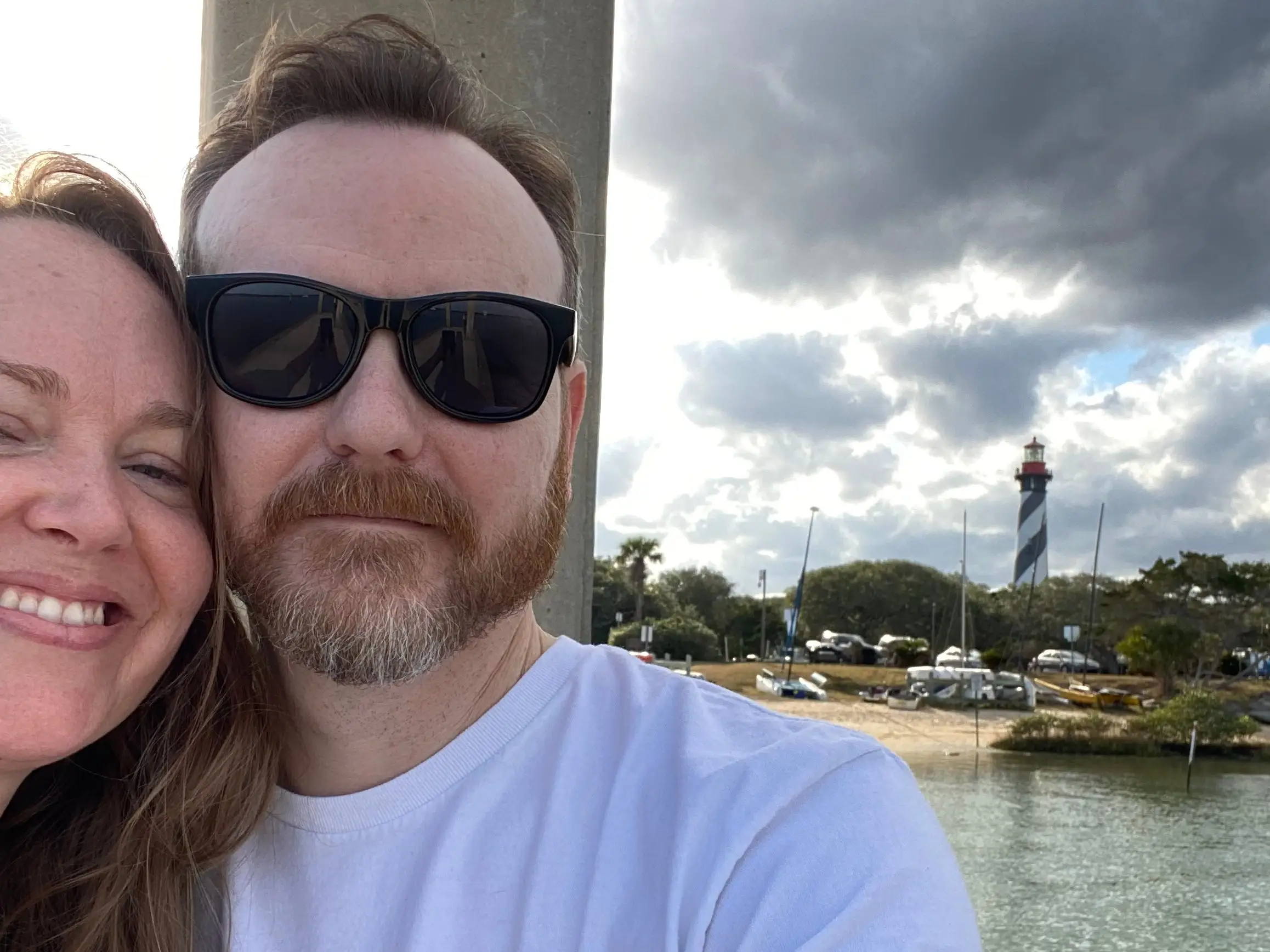 Couple posing for photo