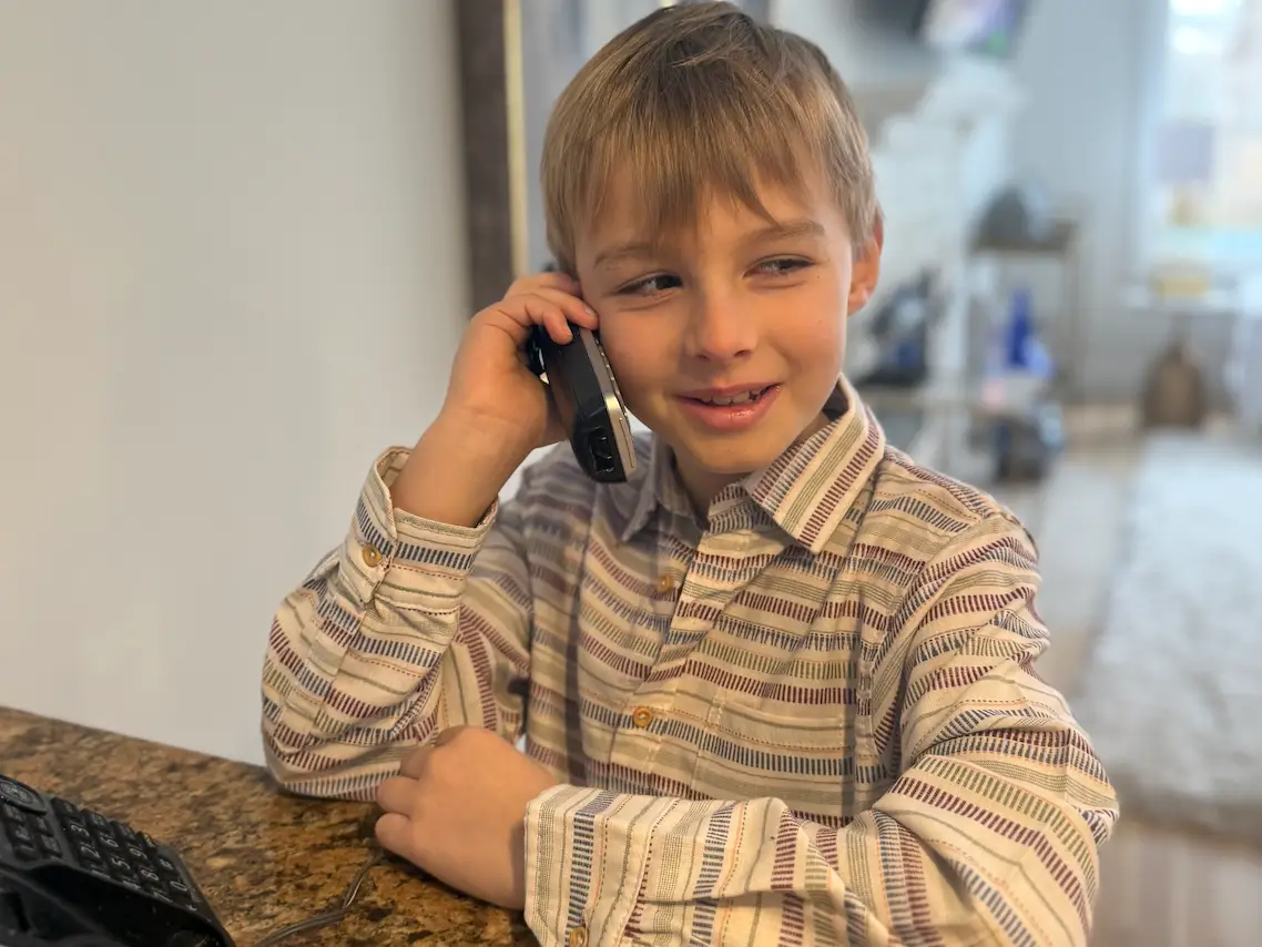 Boy on the phone