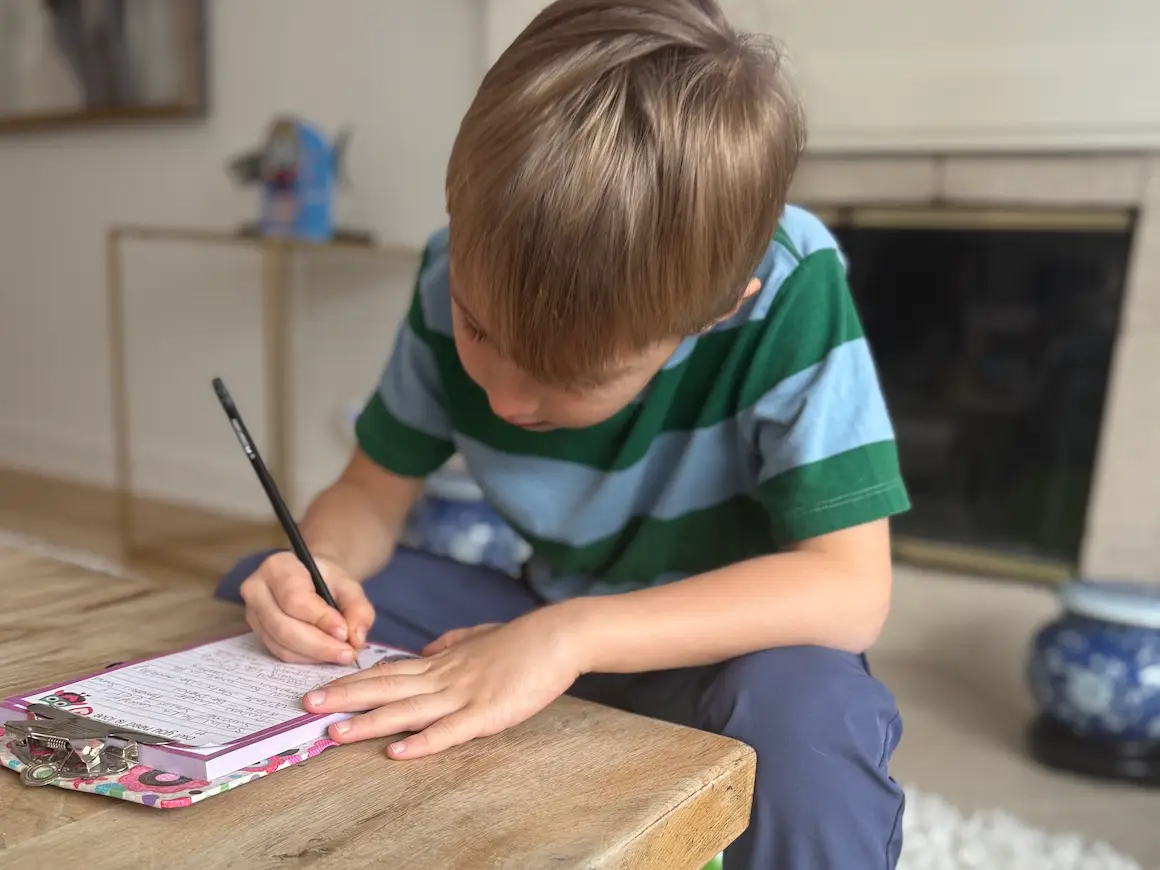 Child writing