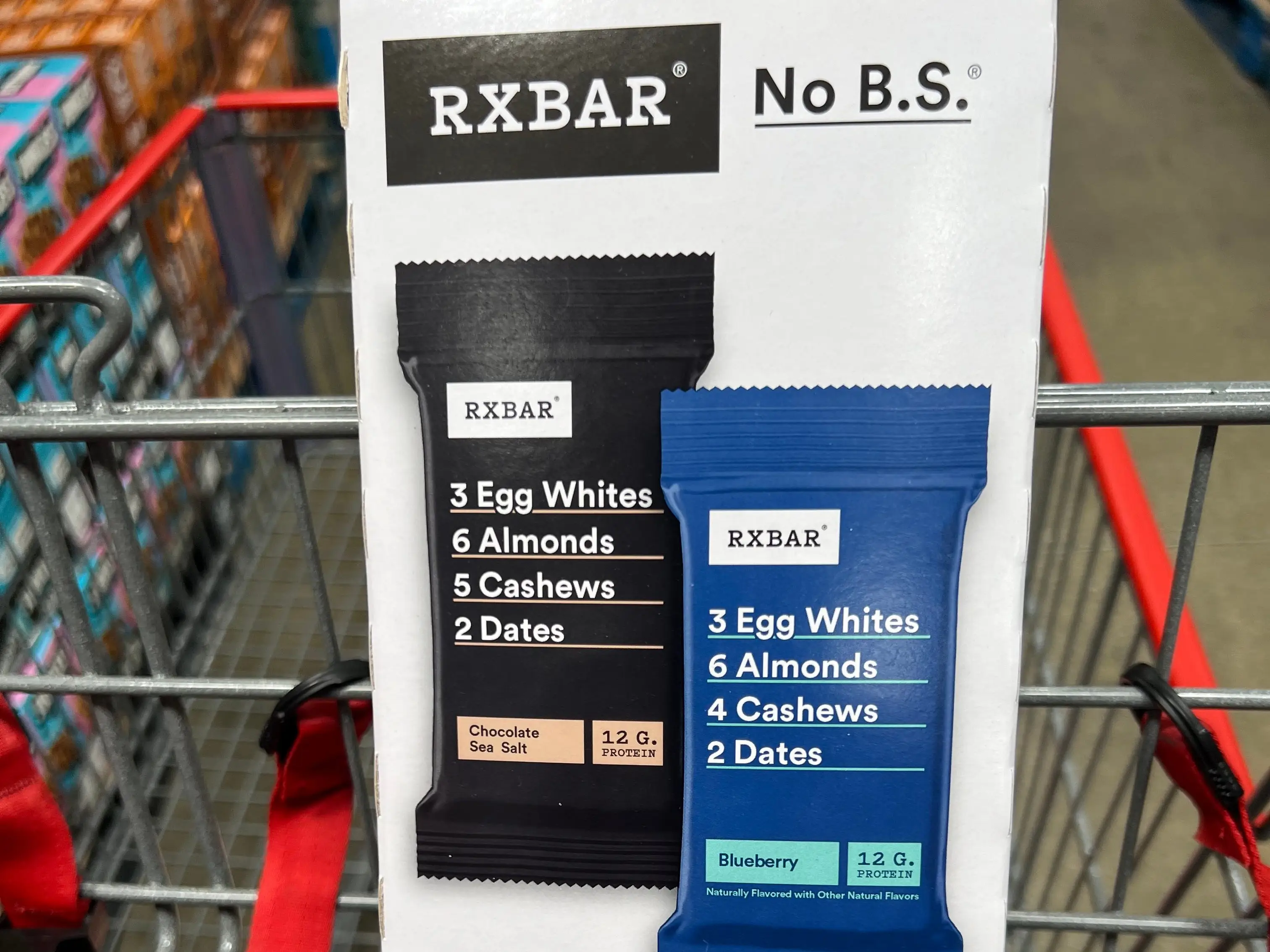 A box of RXBAR protein bars.