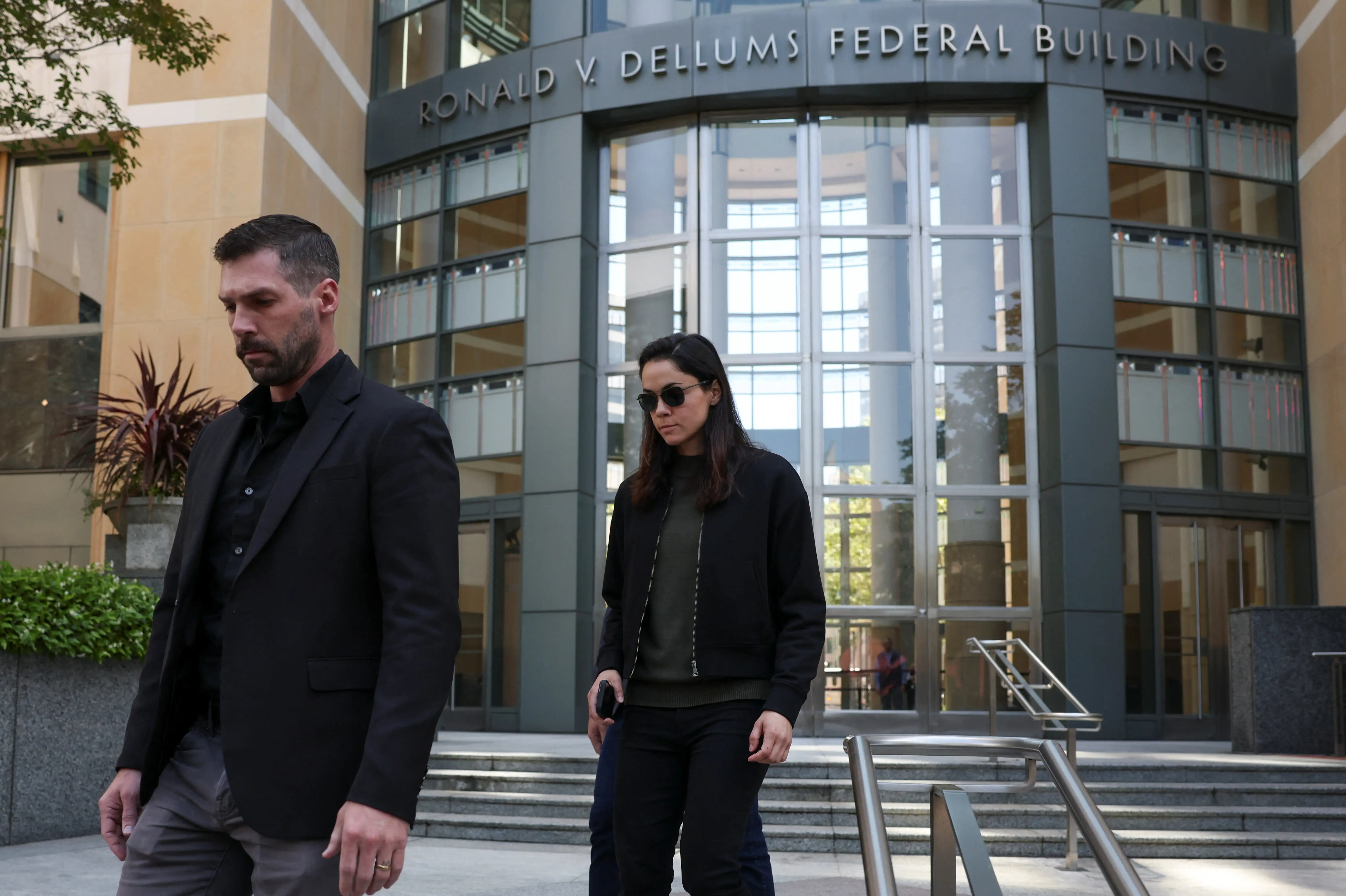Shivon Zilis outside the federal courthouse