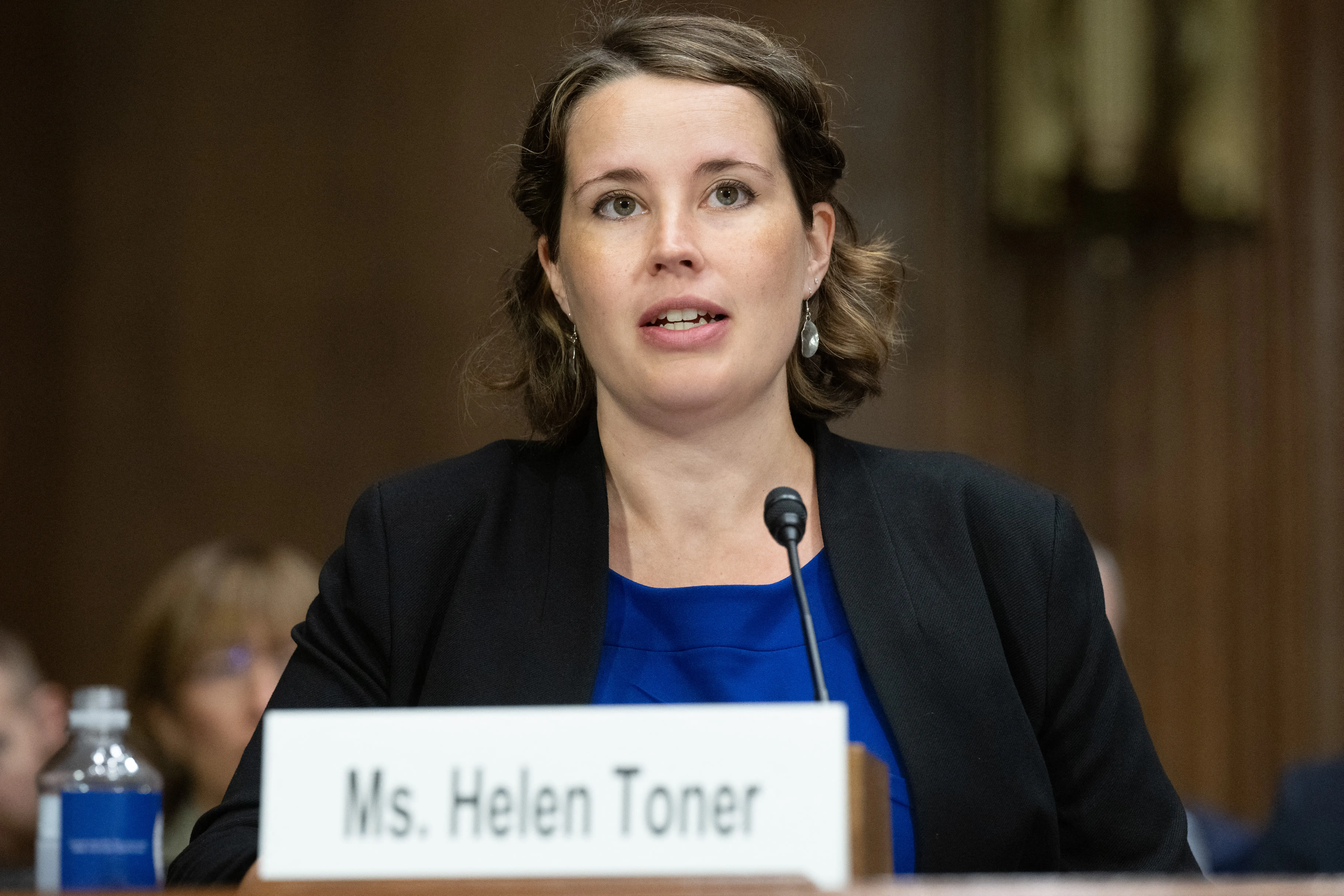 Georgetown University Director of Strategy and Foundational Research Grants, Helen Toner, testifies during a Senate Judiciary Subcommittee on Privacy, Technology, and the Law hearing to examine Artificial Intelligence, on Capitol Hill in Washington, DC, September 17, 2024. (Photo by SAUL LOEB / AFP) (Photo by SAUL LOEB/AFP via Getty Images)