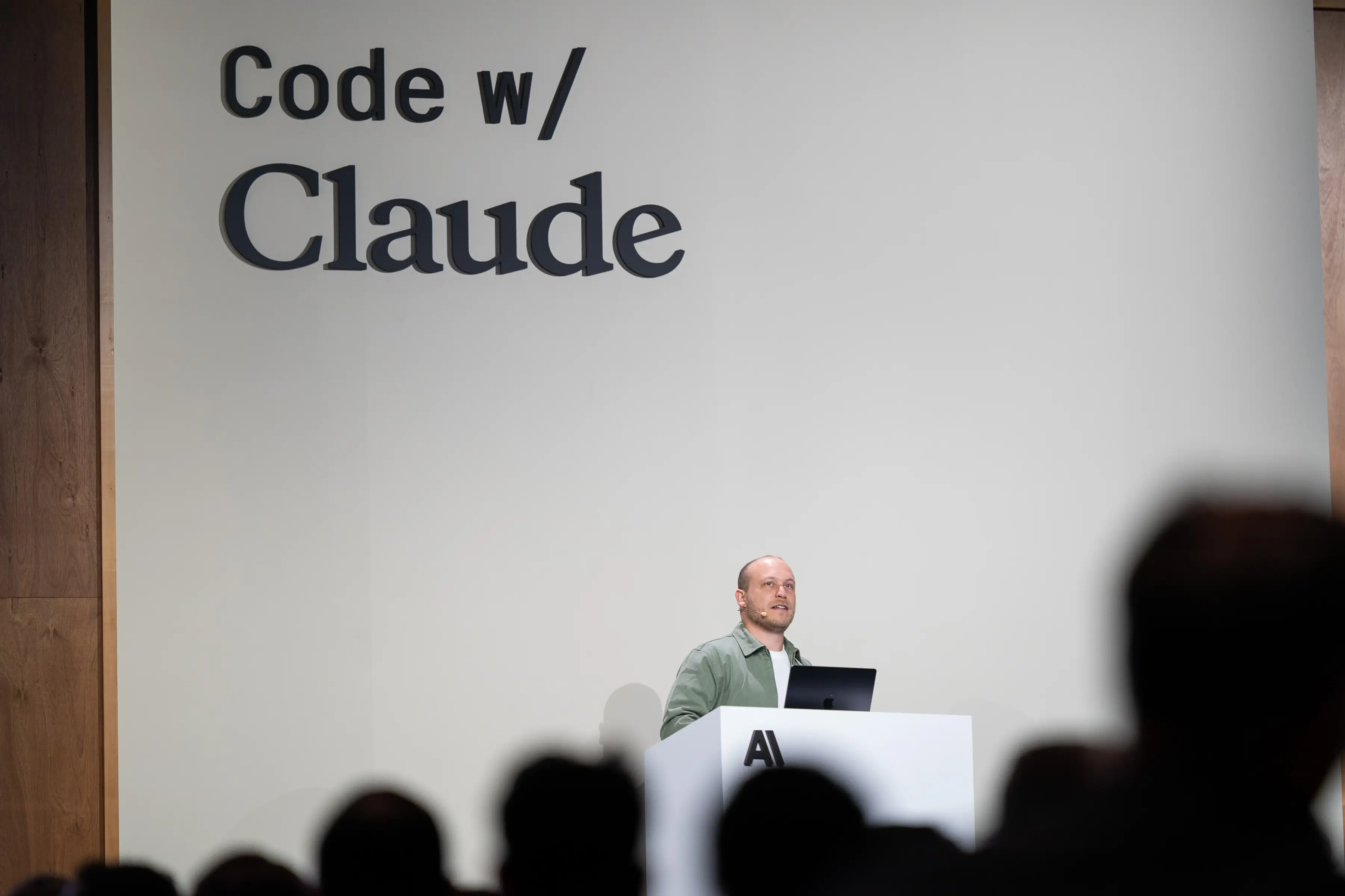 Boris Cherny talks at San Francisco's Code with Claude developer conference.