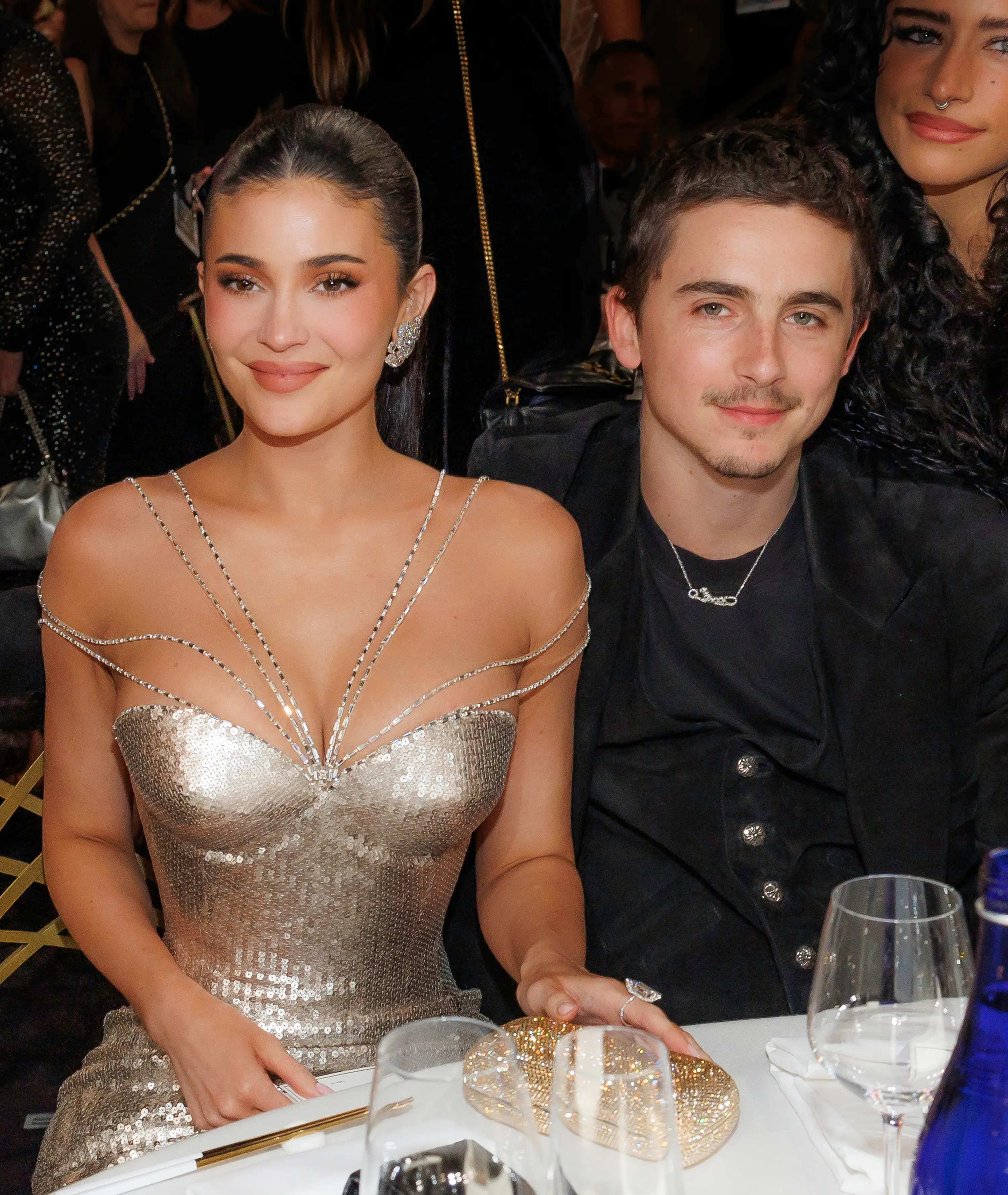 Kylie Jenner and Timothée Chalamet at the Golden Globes in January 2026.