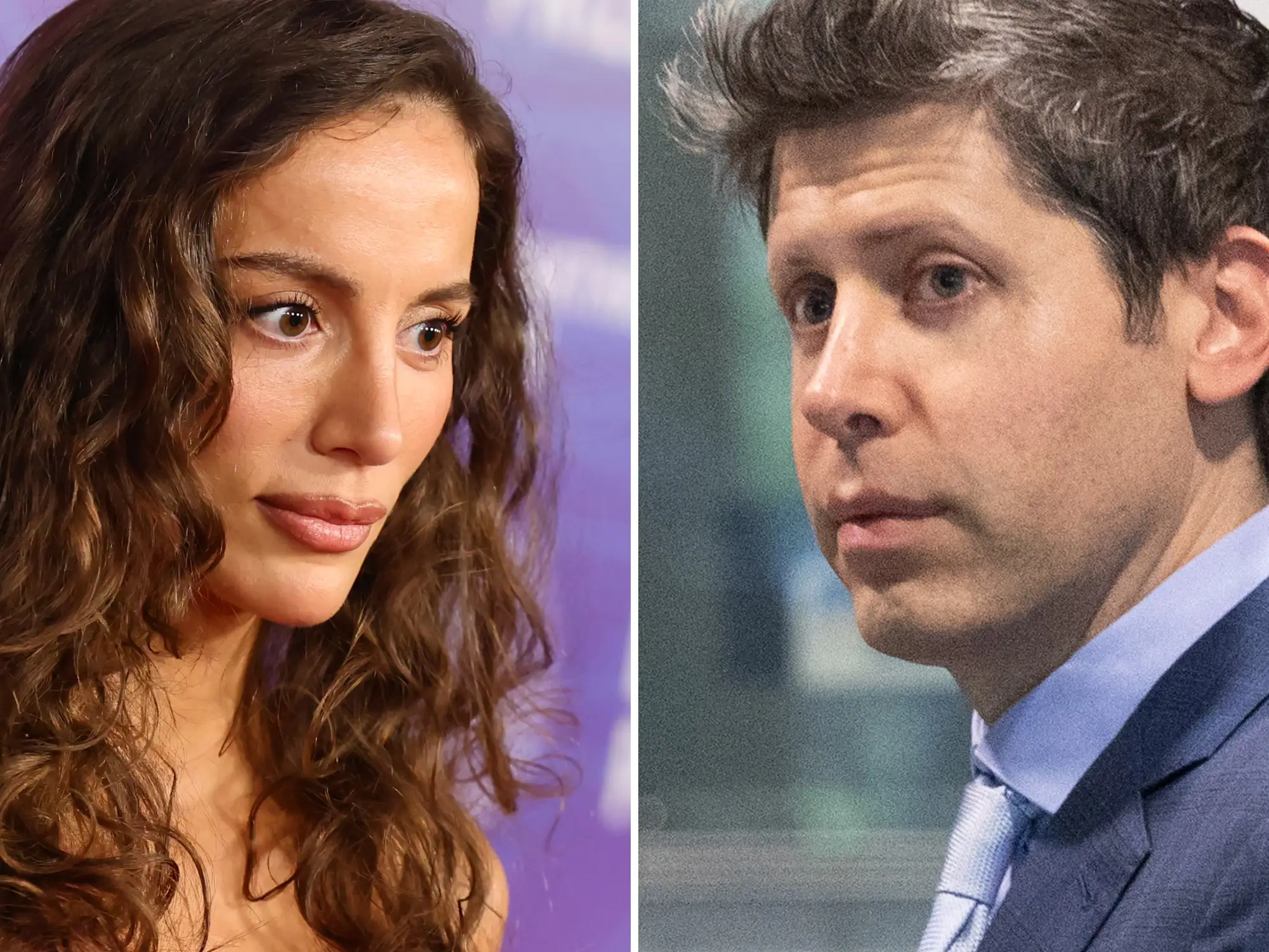 This side-by-side image shows OpenAI's Mira Murati and Sam Altman.