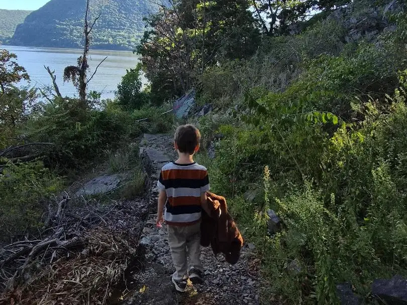 Child walking on path