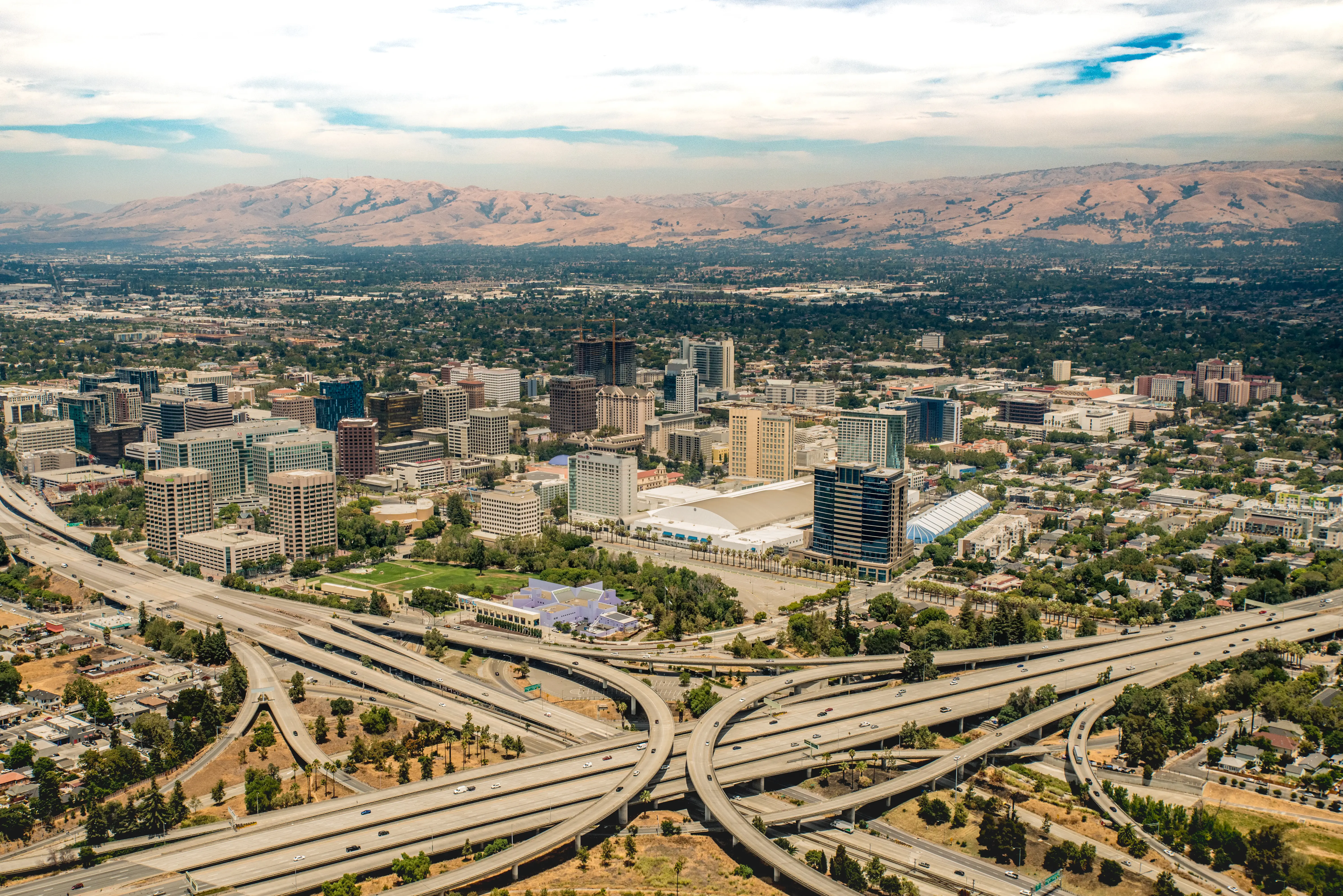 An aerial view of San Jose, California.