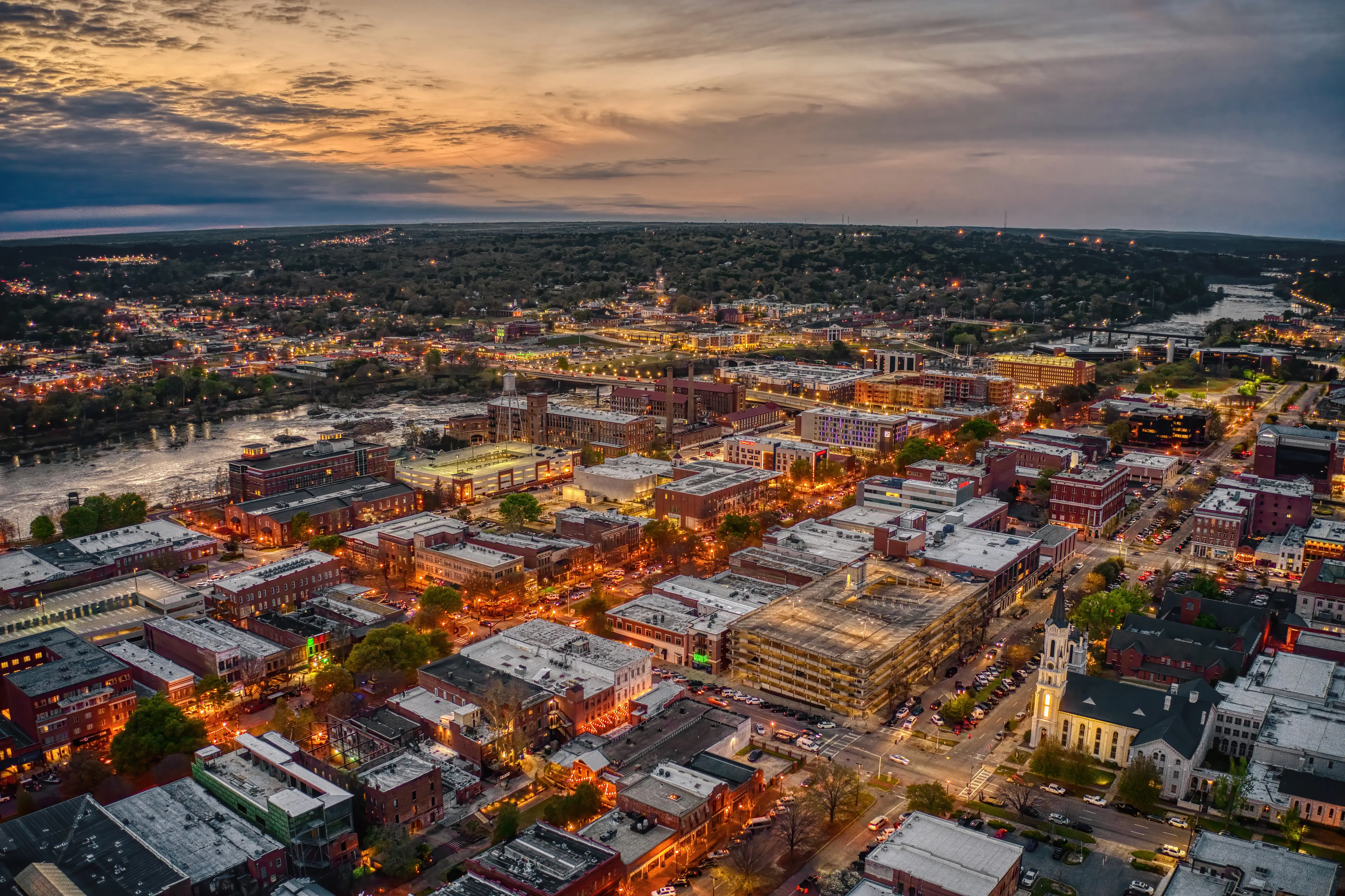 Aerial view of Columbus, Georgia.