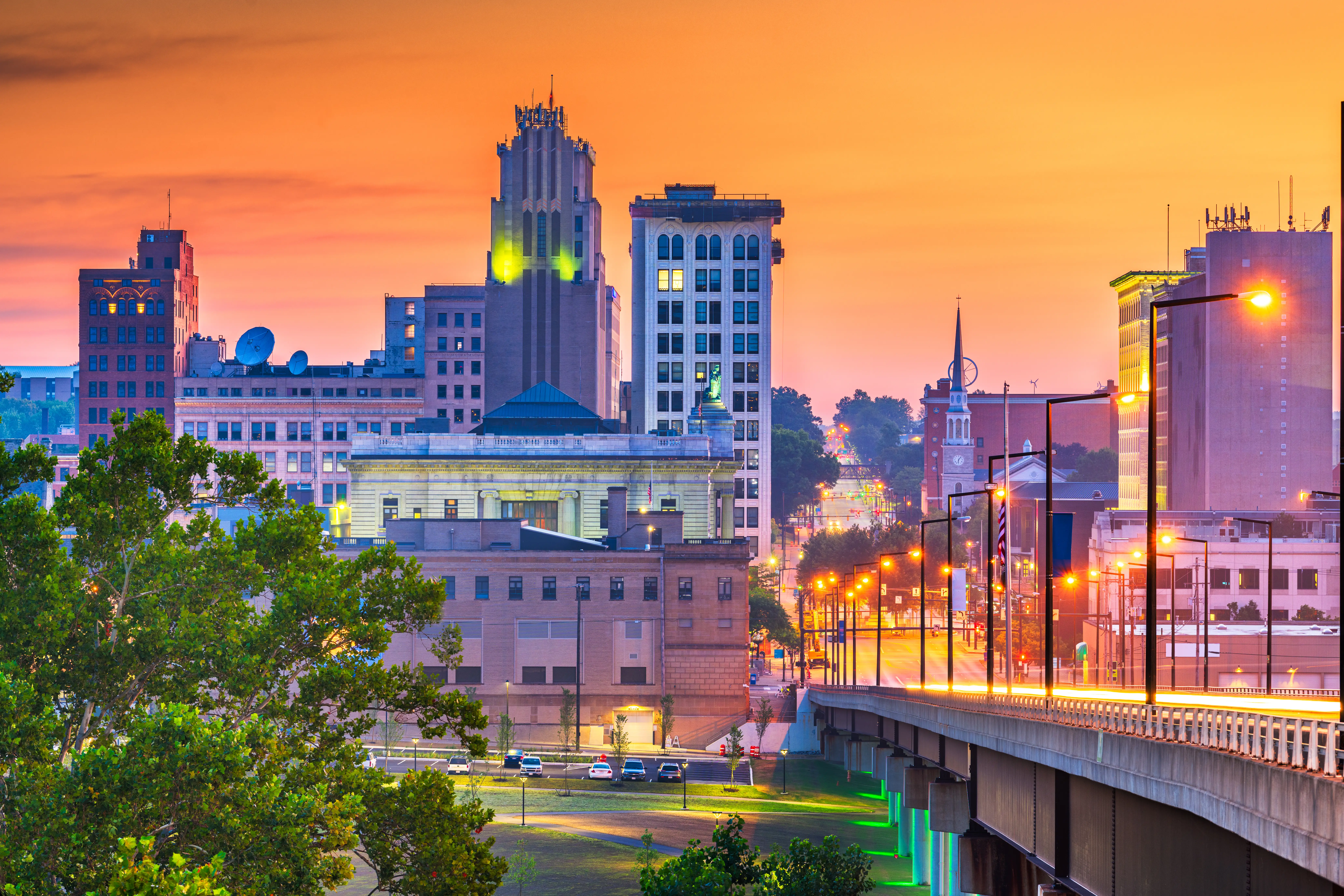 Youngstown, Ohio, at sunset.