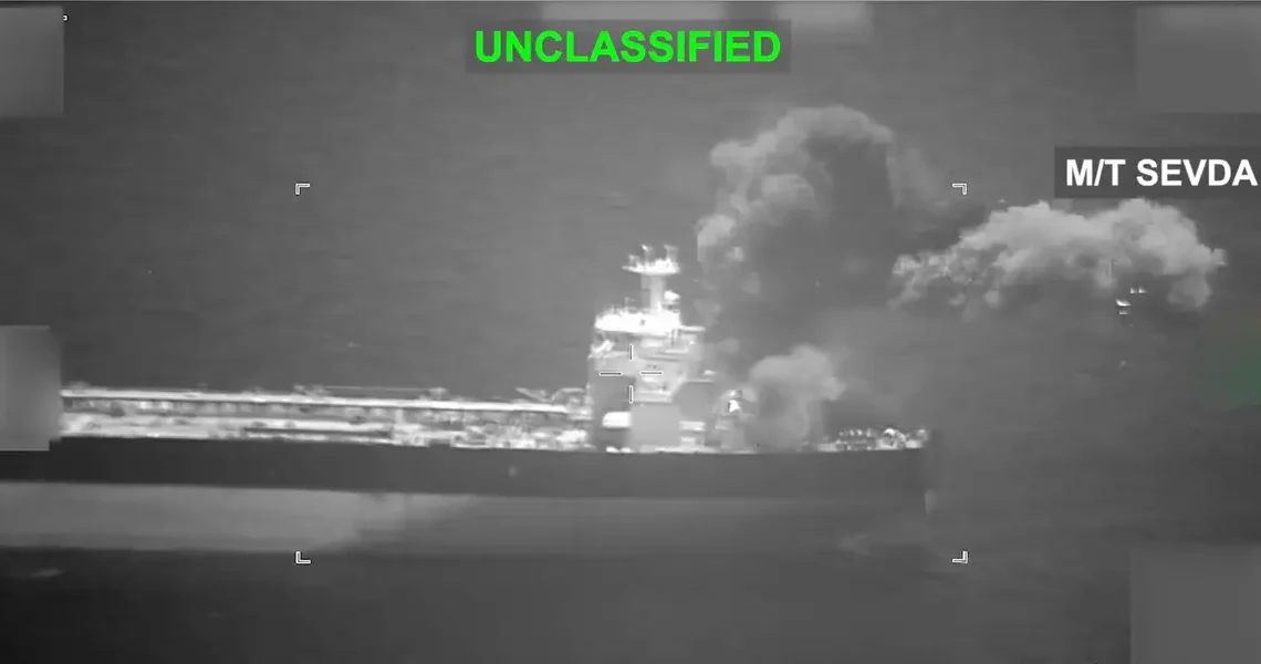 A US Navy Super Hornet knocked out a pair of Iran blockade runners by hitting the smokestacks with precision munitions