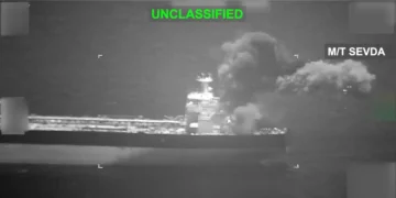 A US Navy Super Hornet knocked out a pair of Iran blockade runners by hitting the smokestacks with precision munitions