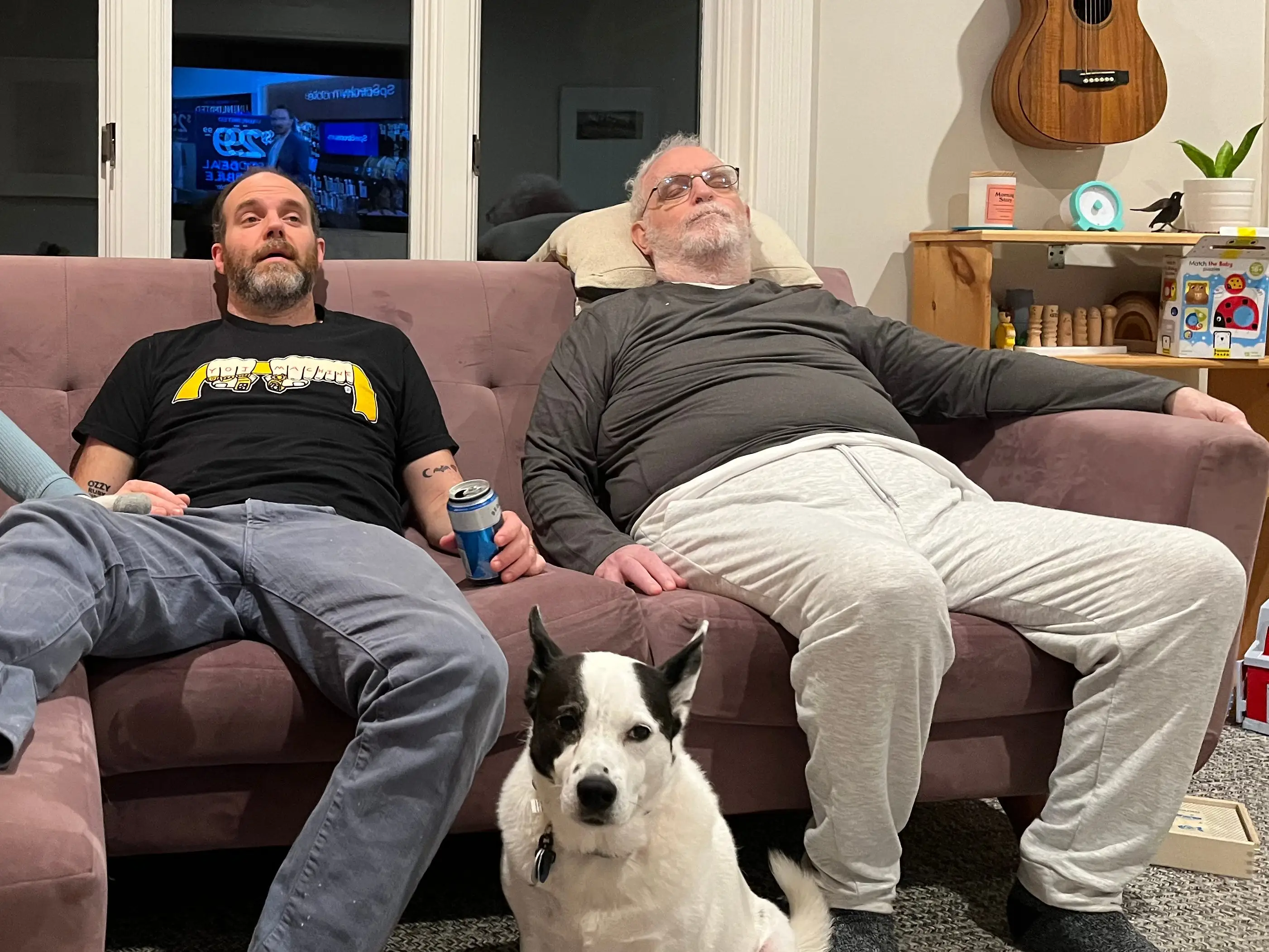 Family on couch