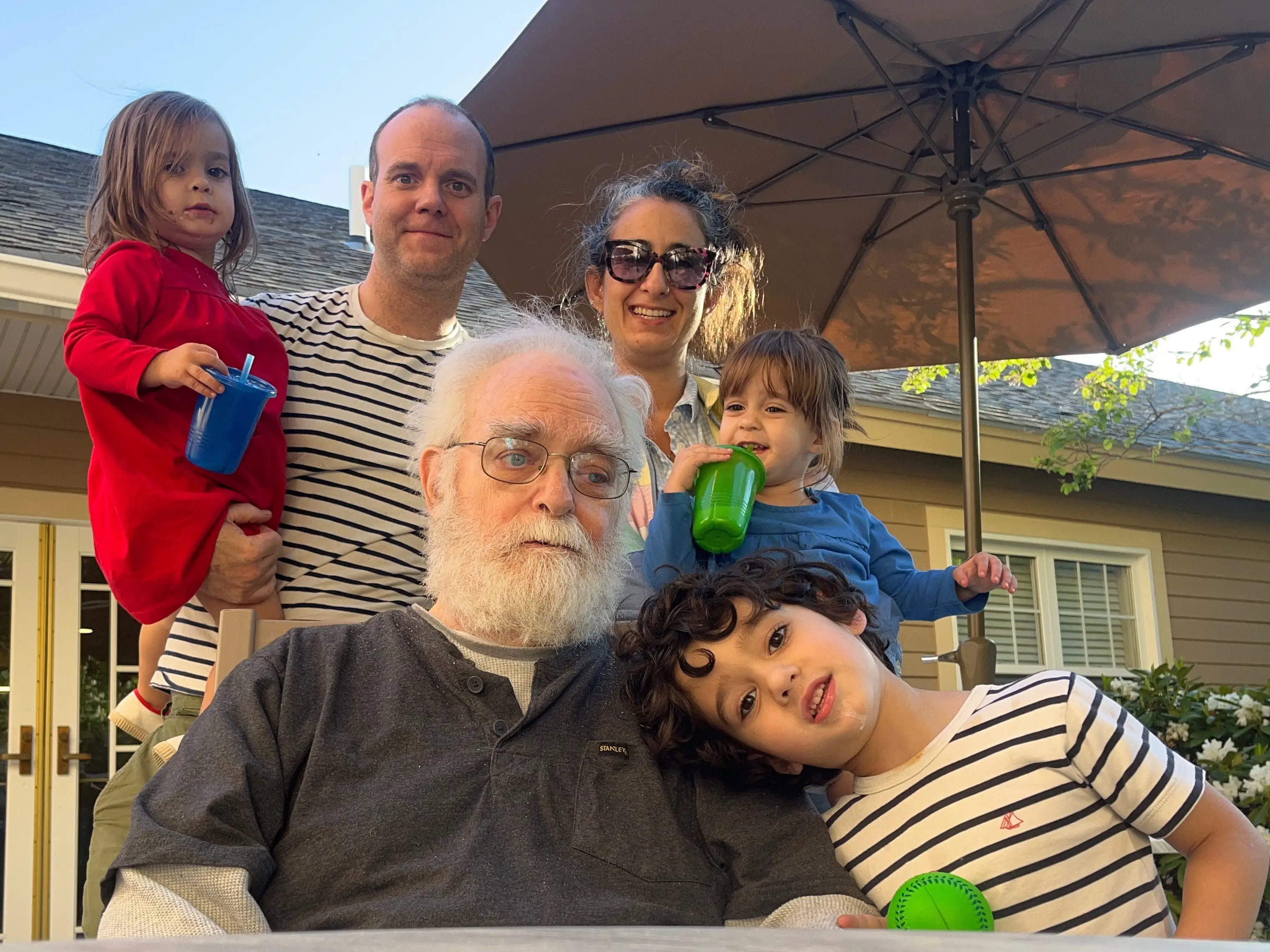 Family posing for photo