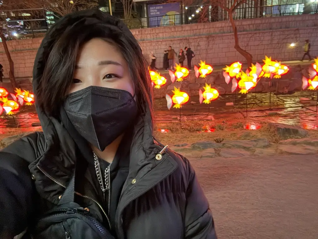A woman in Seoul, South Korea.