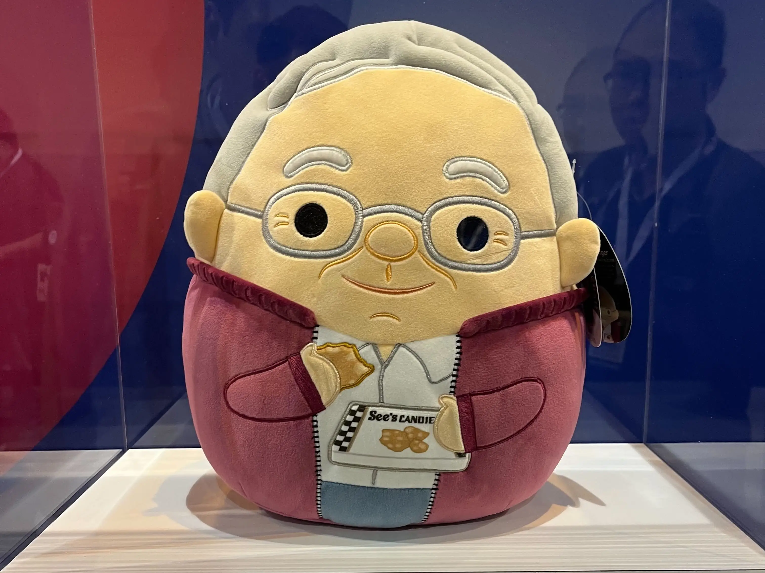 A Charlie Munger Squishmallow from See's Candies.