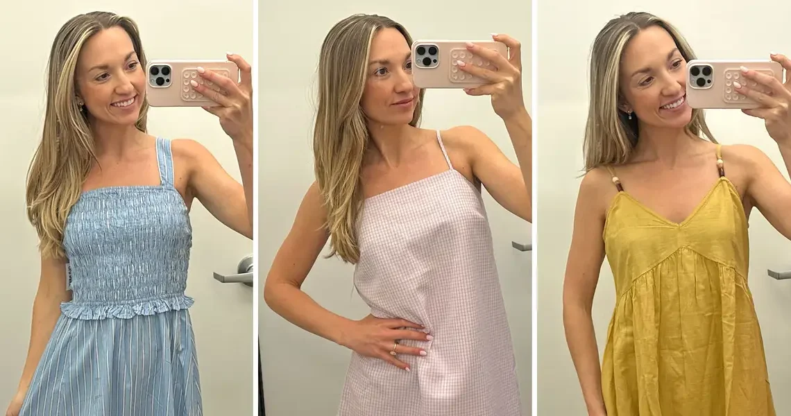 I tried on sundresses from Old Navy. Of the 8 I tested, only 3 would earn a spot in my closet.