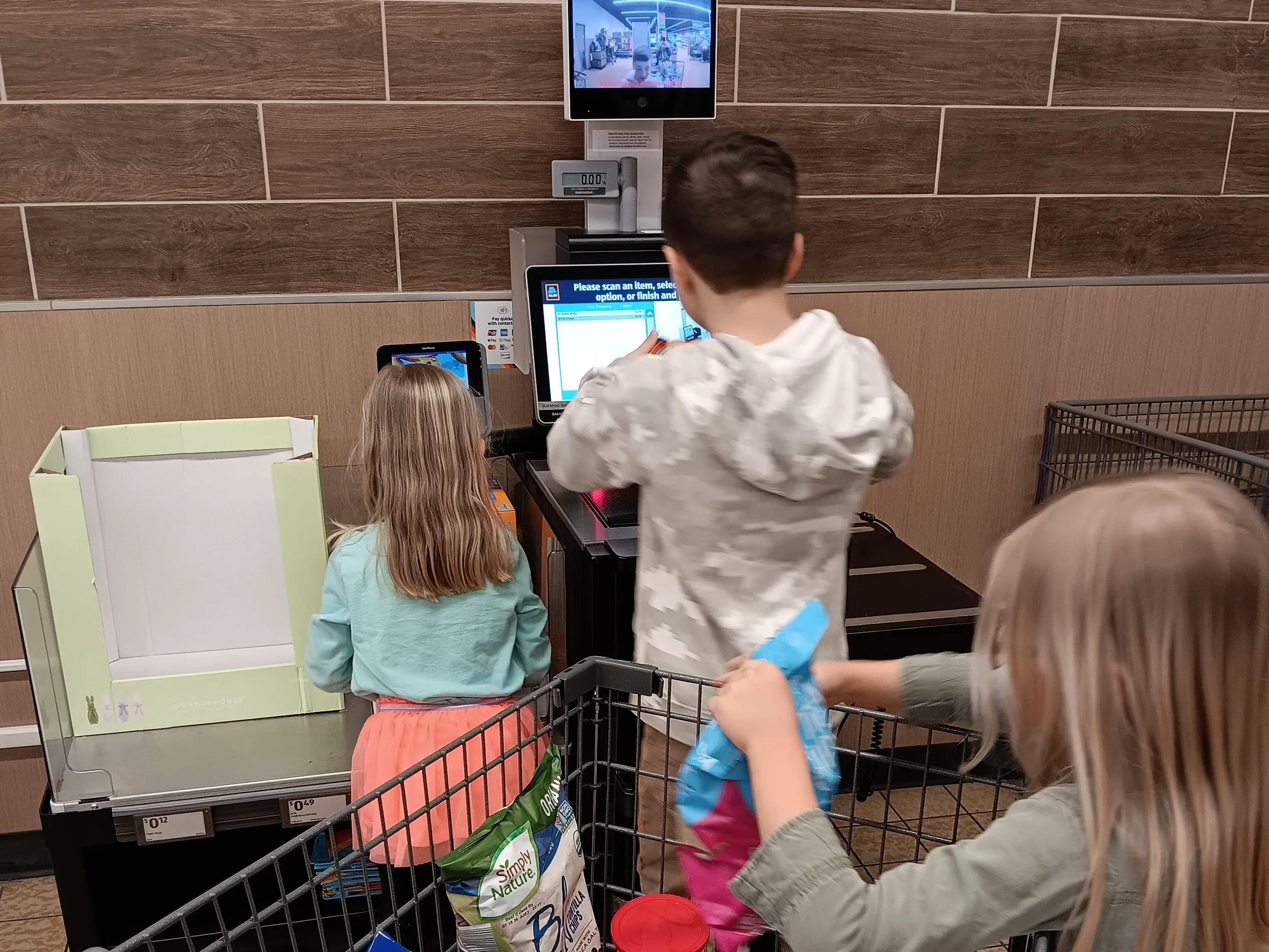 Kids checking out
