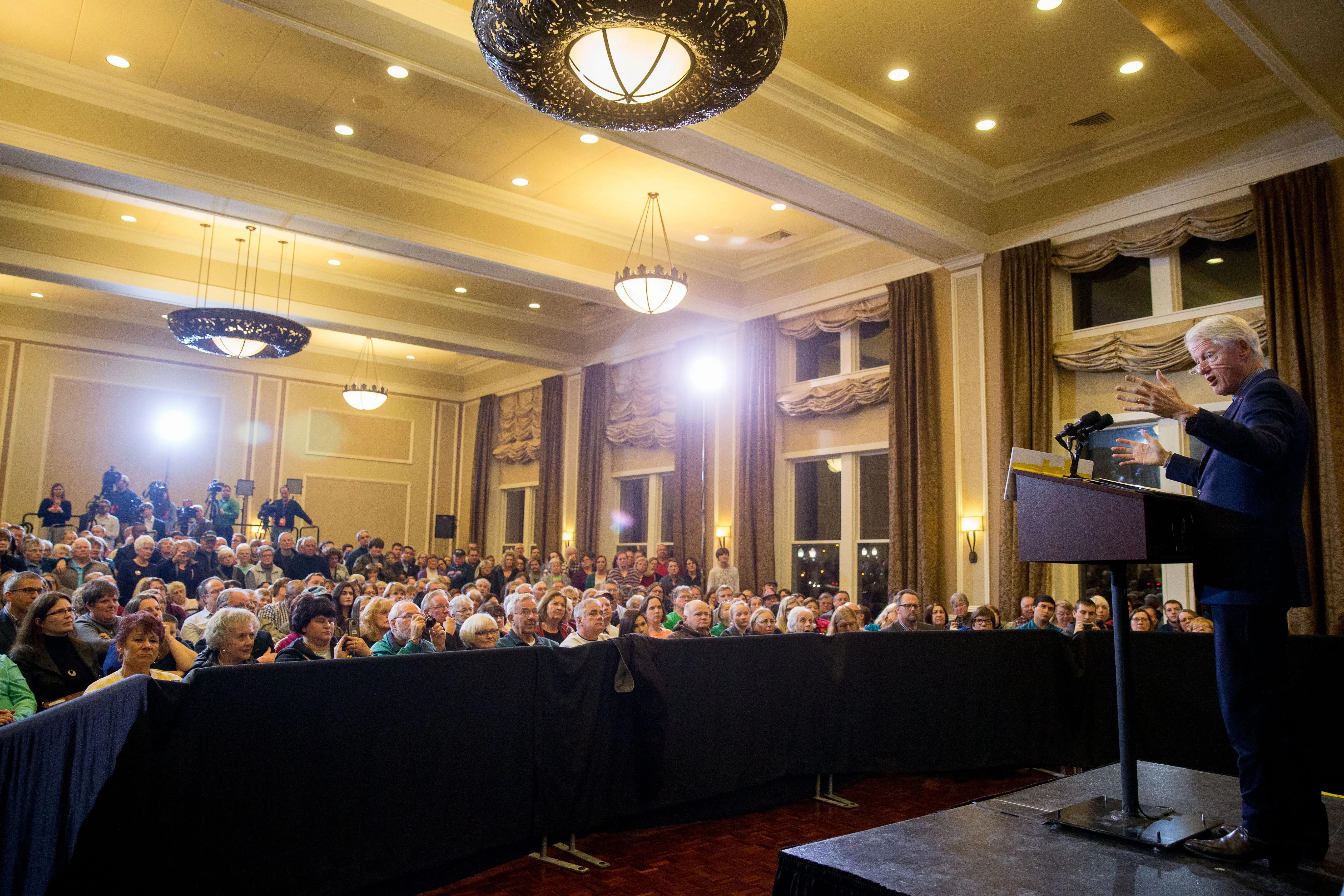Bill Clinton speaks at Hotel Julien in Dubuque, Iowa.