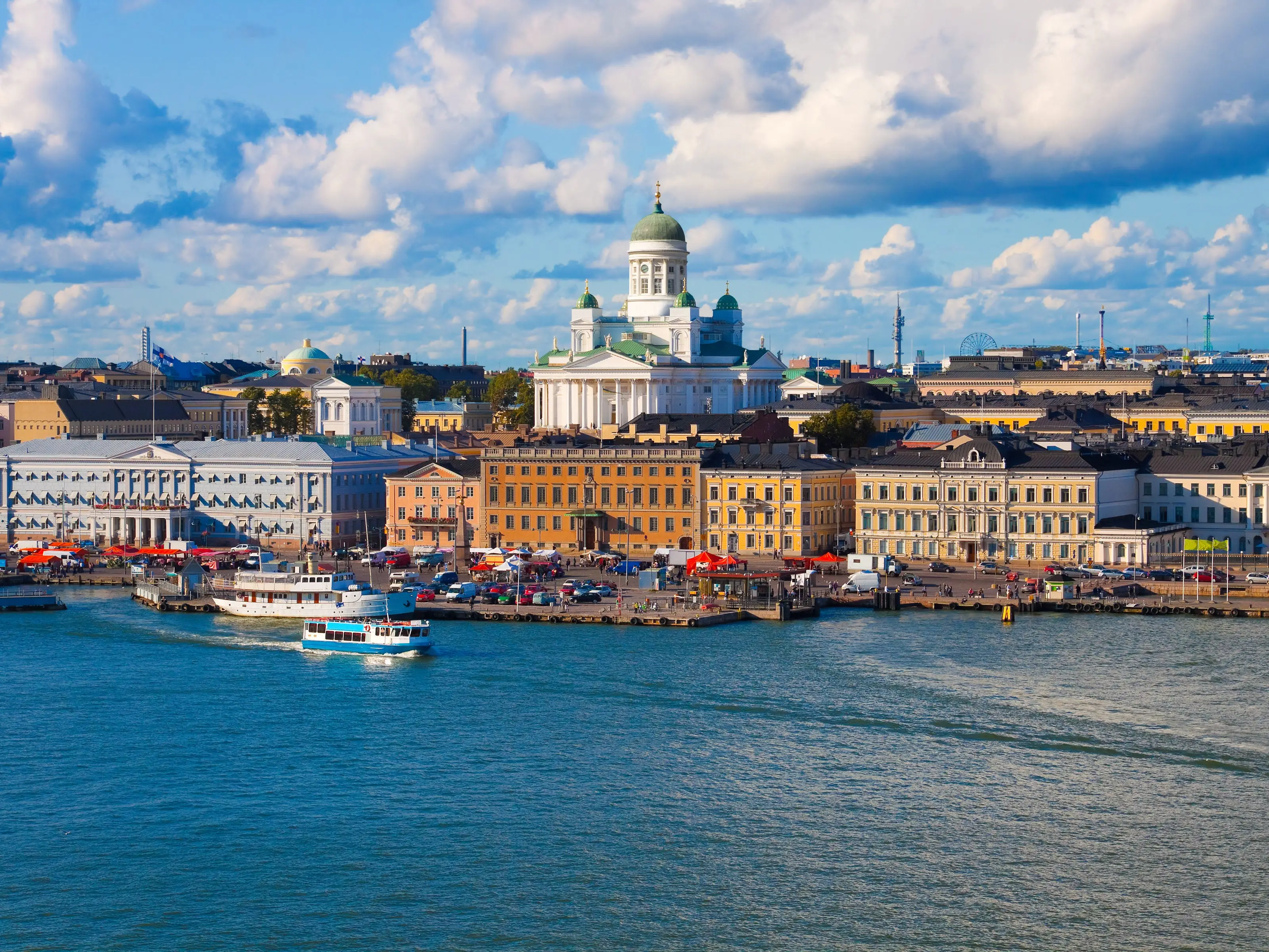 Buildings on a waterway in Helsinki, Finland
