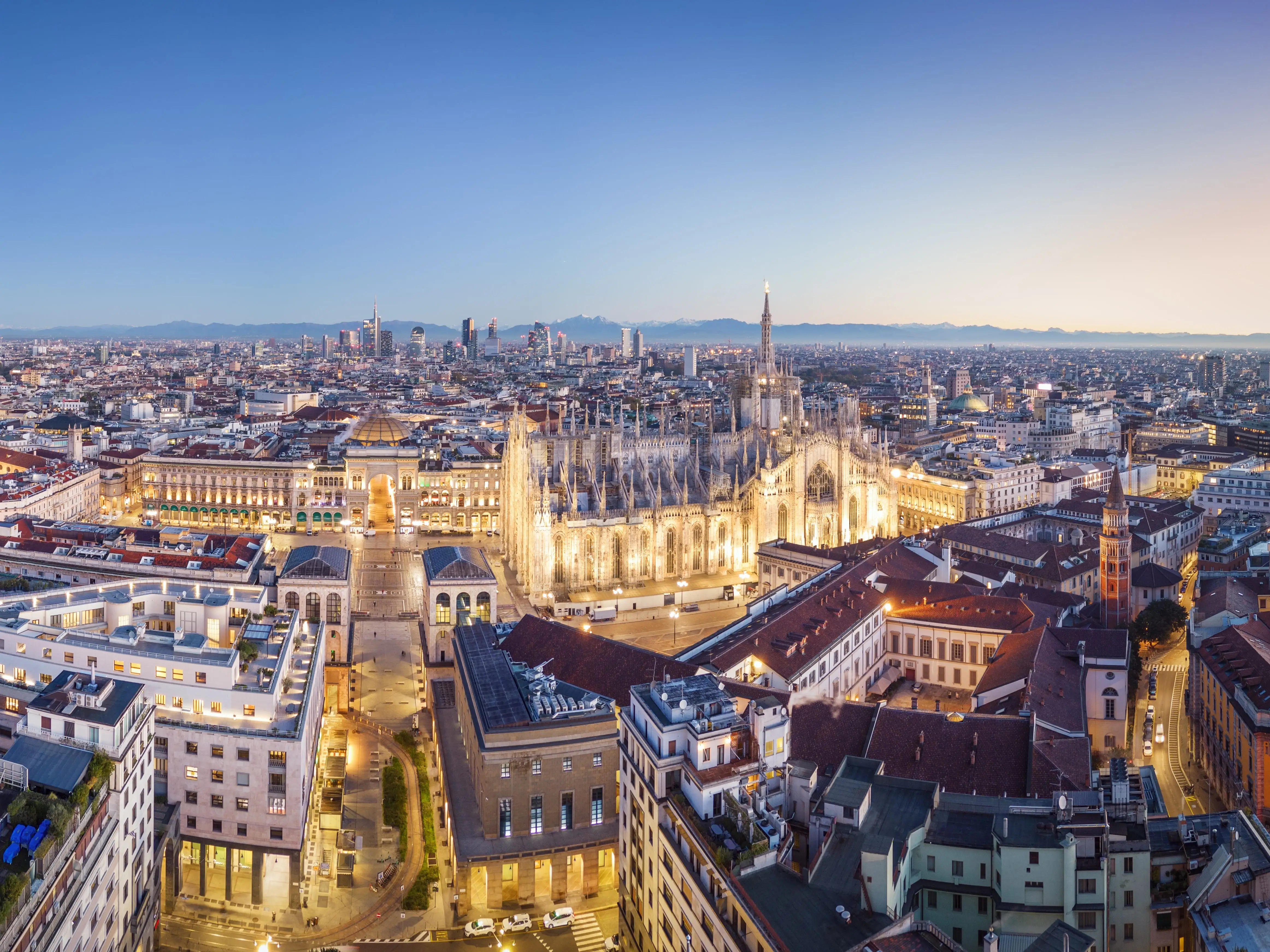 Buildings in Milan, Italy.
