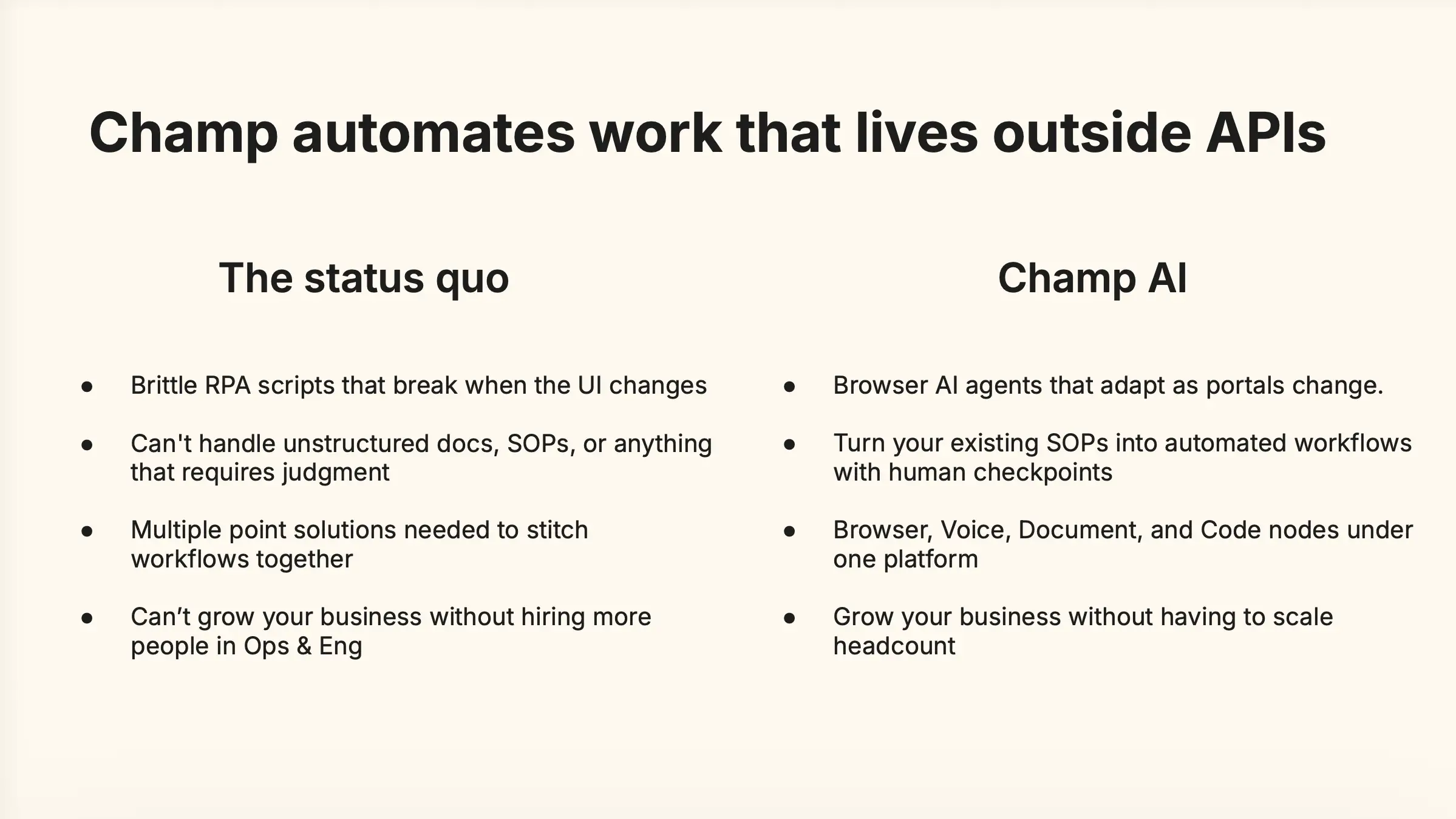 Champ AI pitch deck