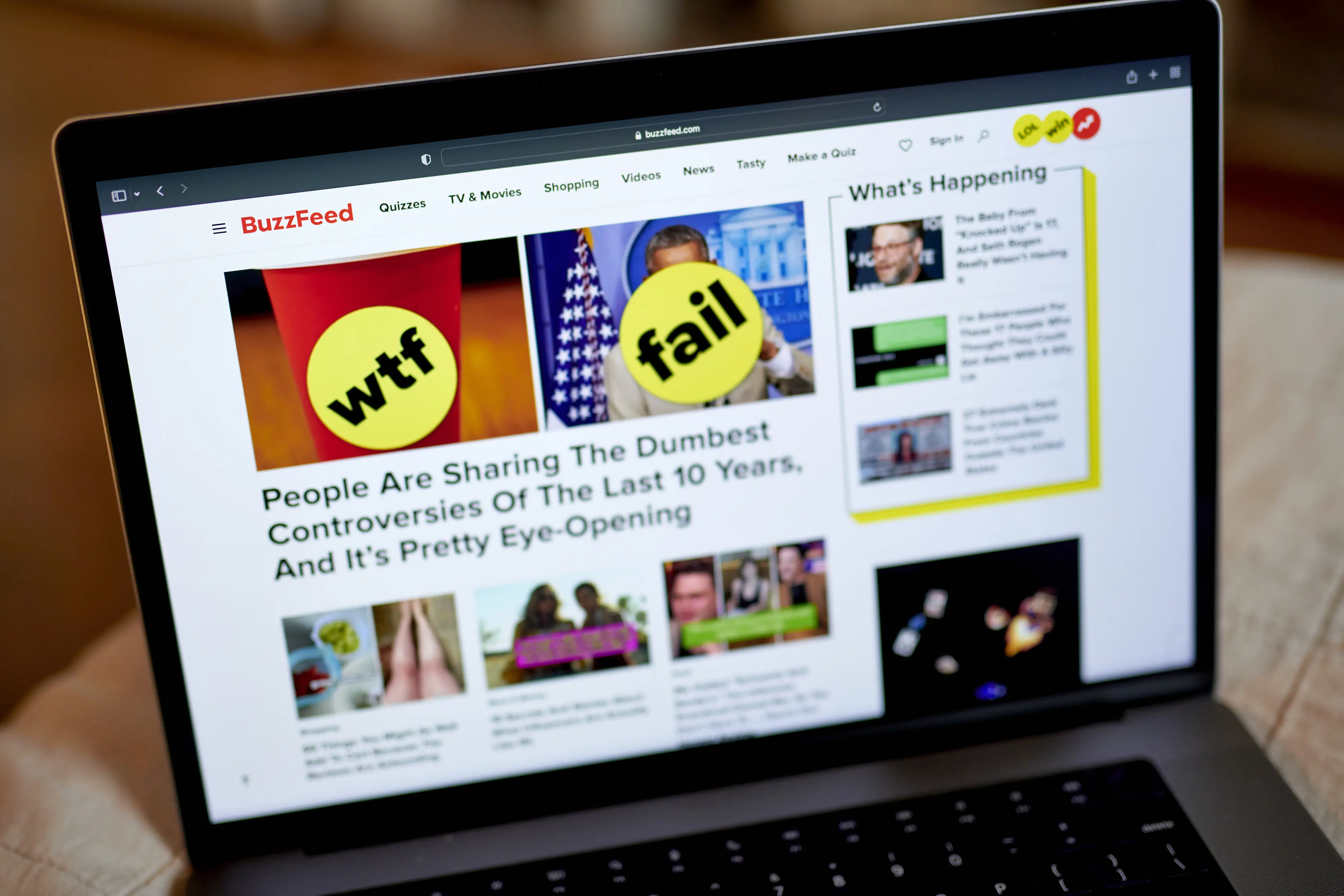 BuzzFeed website on a laptop screen