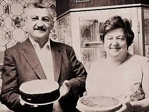 Oscar & Evelyn Overton, circa 1940s. Evelyn's cheesecakes inspired her son to create the first Cheesecake Factory restaurant.