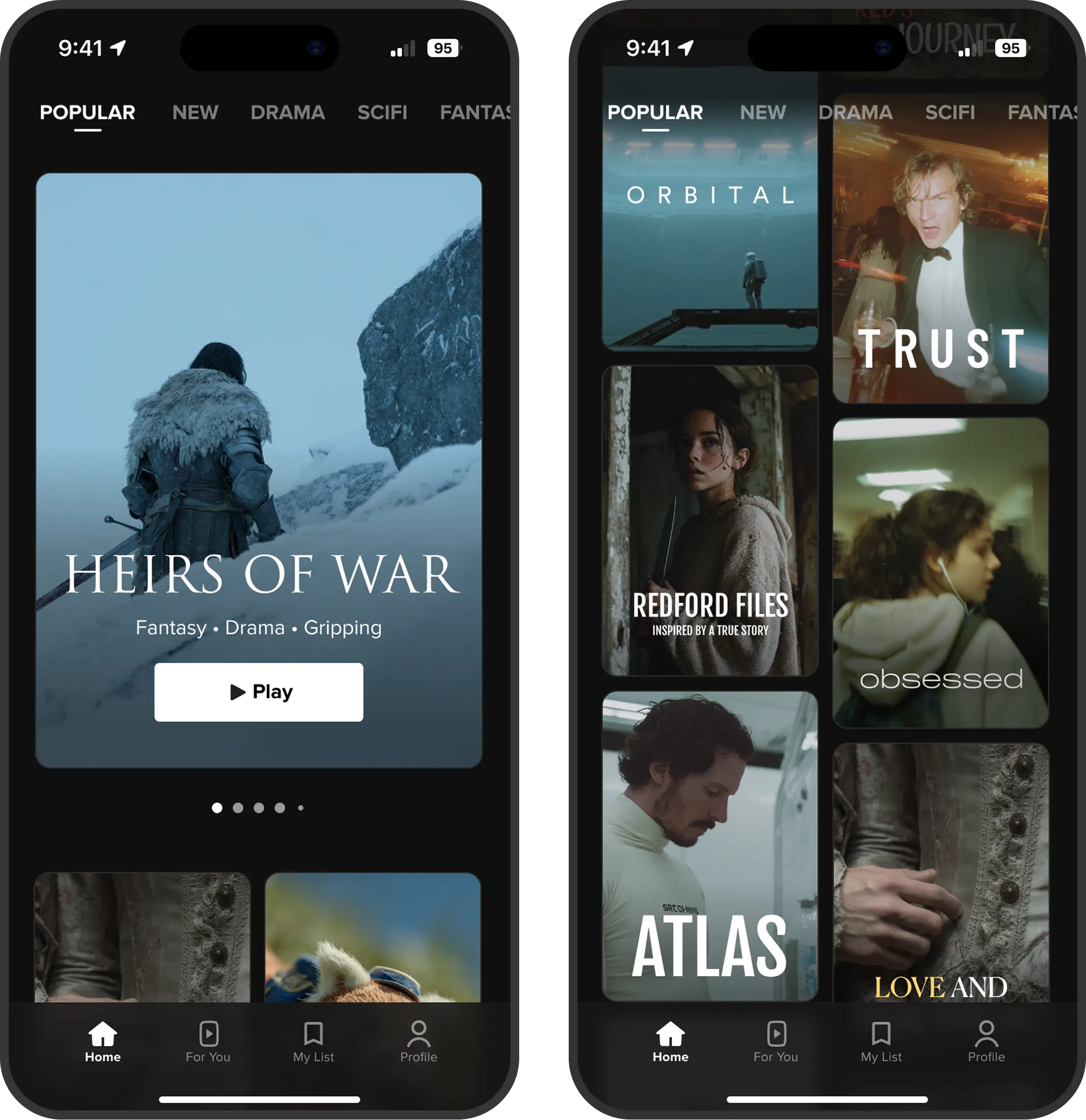 TrueShort screenshot of app showing it aims to make films in a full range of genres using AI.